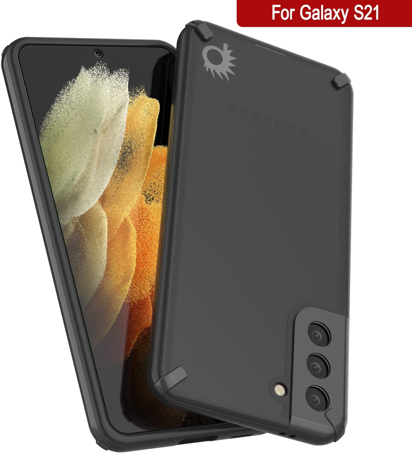 Capa Punkcase Galaxy S21 [Série Mirage] Cobertura Pesada de Telefone (Preto)