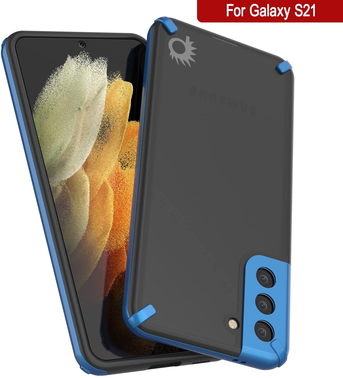Capa Punkcase Galaxy S21 [Série Mirage] Capa para celular resistente (Azul)