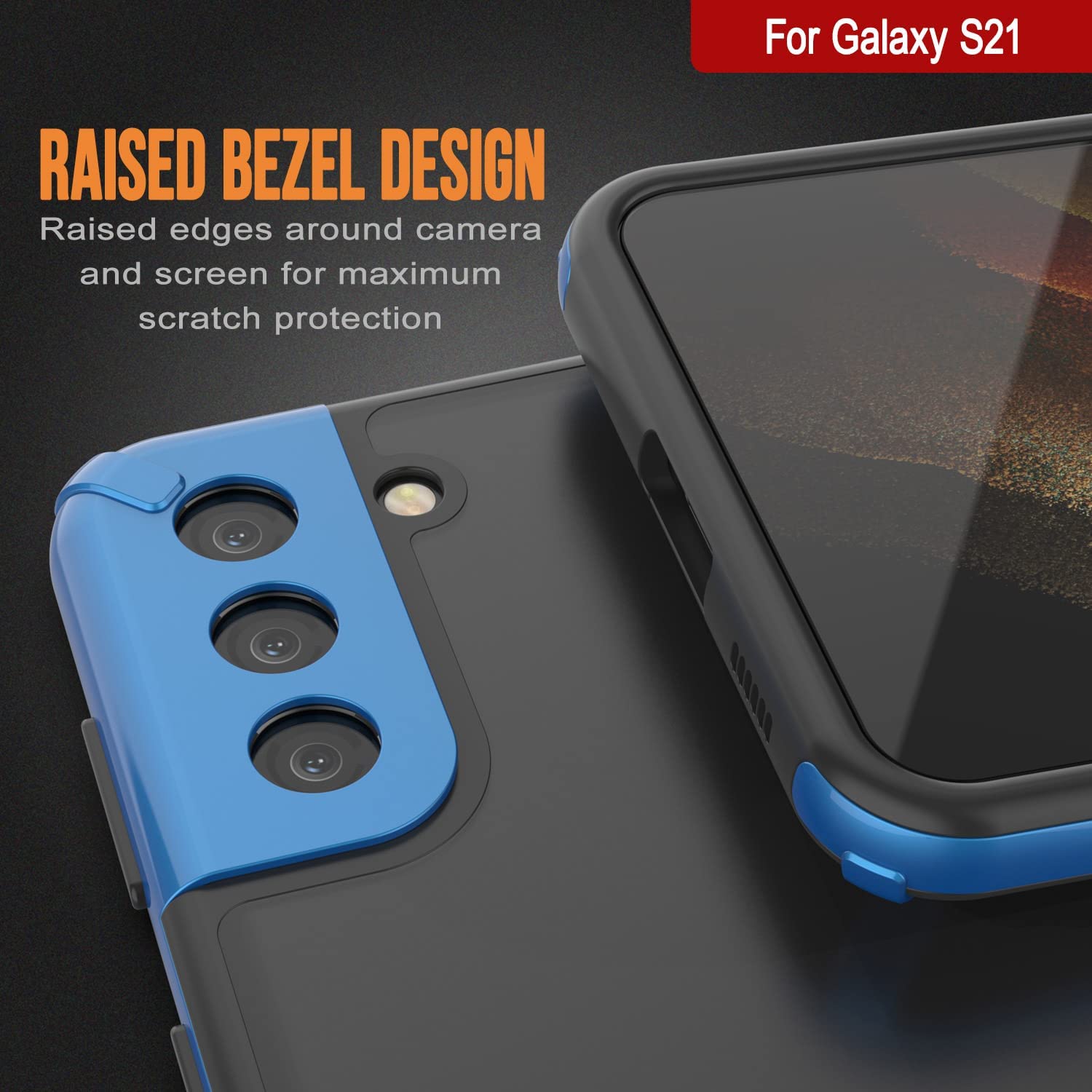 Capa Punkcase Galaxy S21 [Série Mirage] Capa para celular resistente (Azul)
