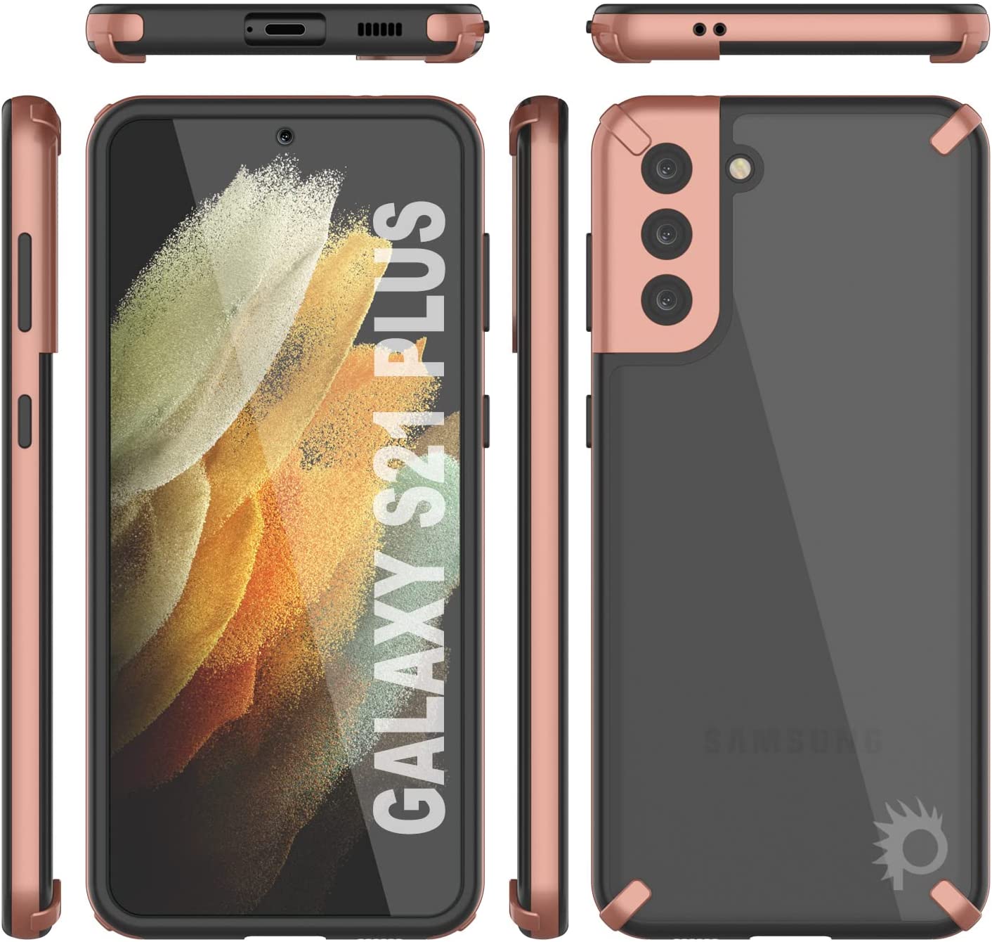 Capa Punkcase para Galaxy S21 Plus [Série Mirage] Capa de telemóvel resistente (Dourado)