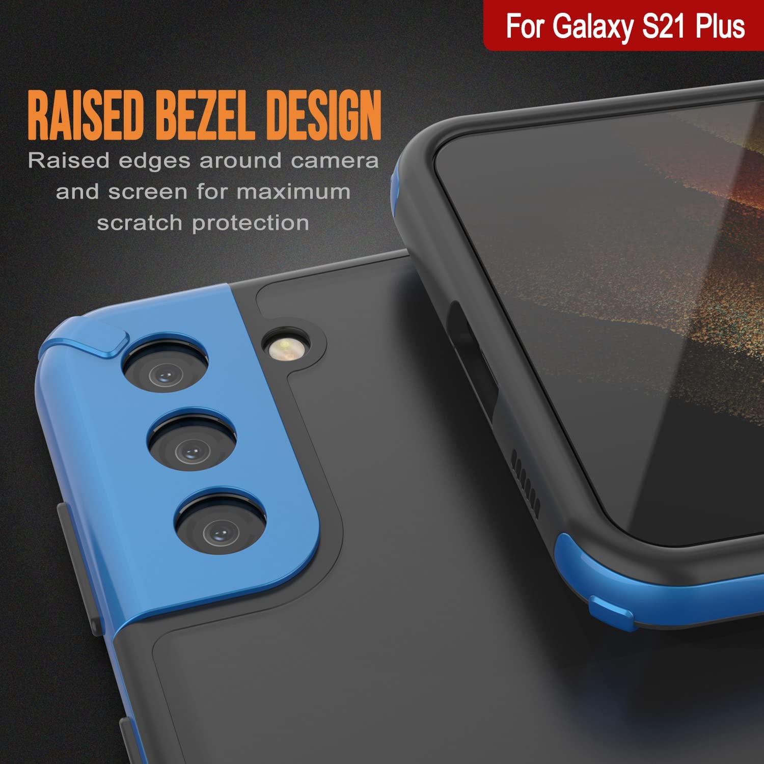Capa Punkcase para Galaxy S21 Plus [Série Mirage] Capa resistente para telefone (Azul)
