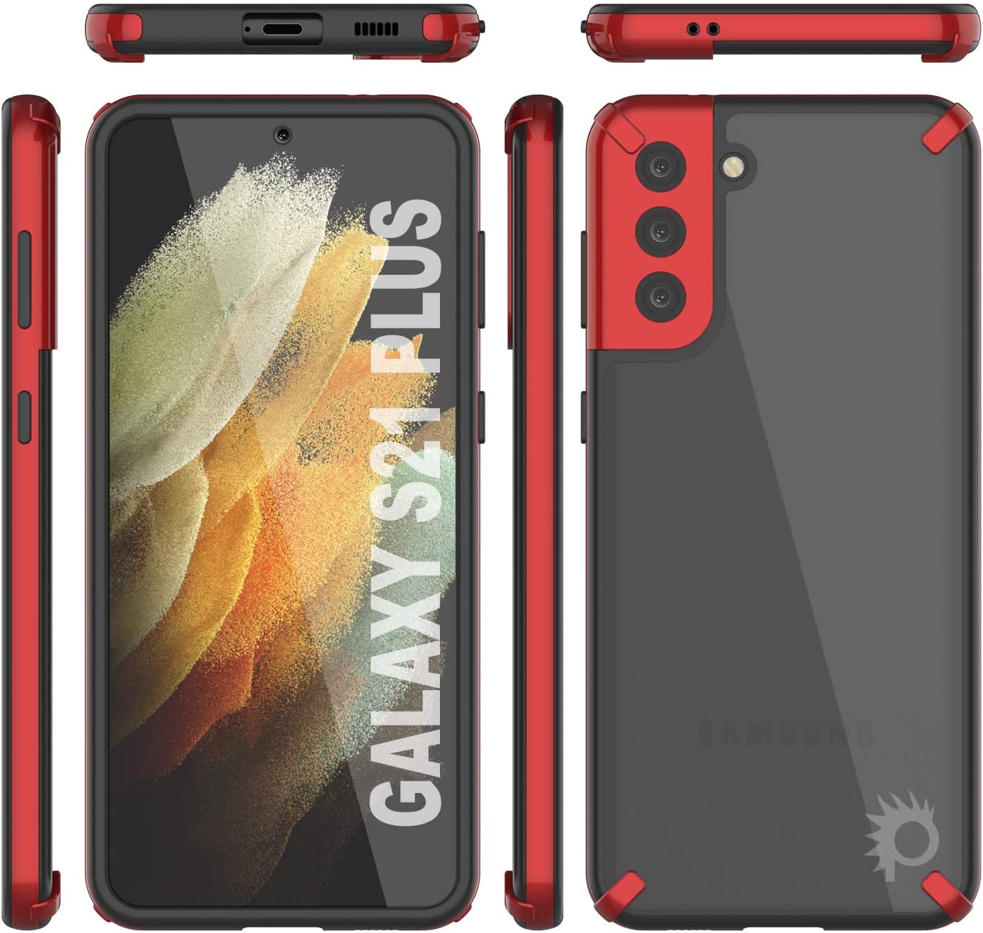 Capa Punkcase Galaxy S21 Plus [Série Mirage] Capa de telefone resistente (vermelha)