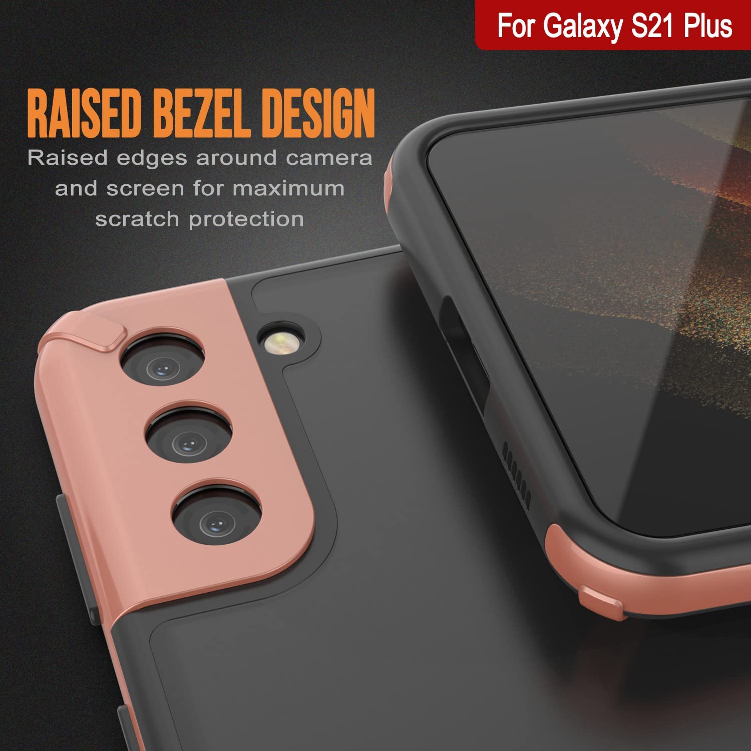 Capa Punkcase para Galaxy S21 Plus [Série Mirage] Capa de telemóvel resistente (Dourado)