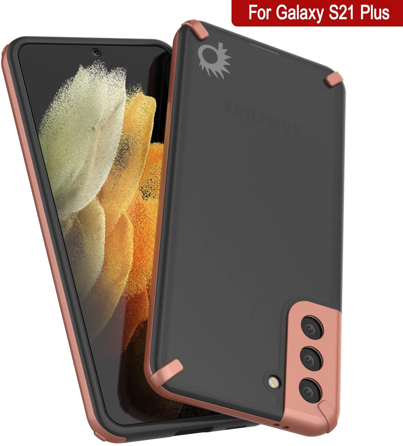 Capa Punkcase para Galaxy S21 Plus [Série Mirage] Capa de telemóvel resistente (Dourado)