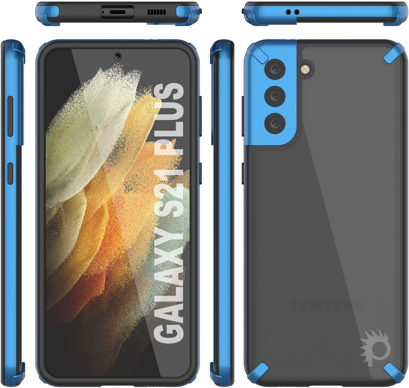 Capa Punkcase para Galaxy S21 Plus [Série Mirage] Capa resistente para telefone (Azul)