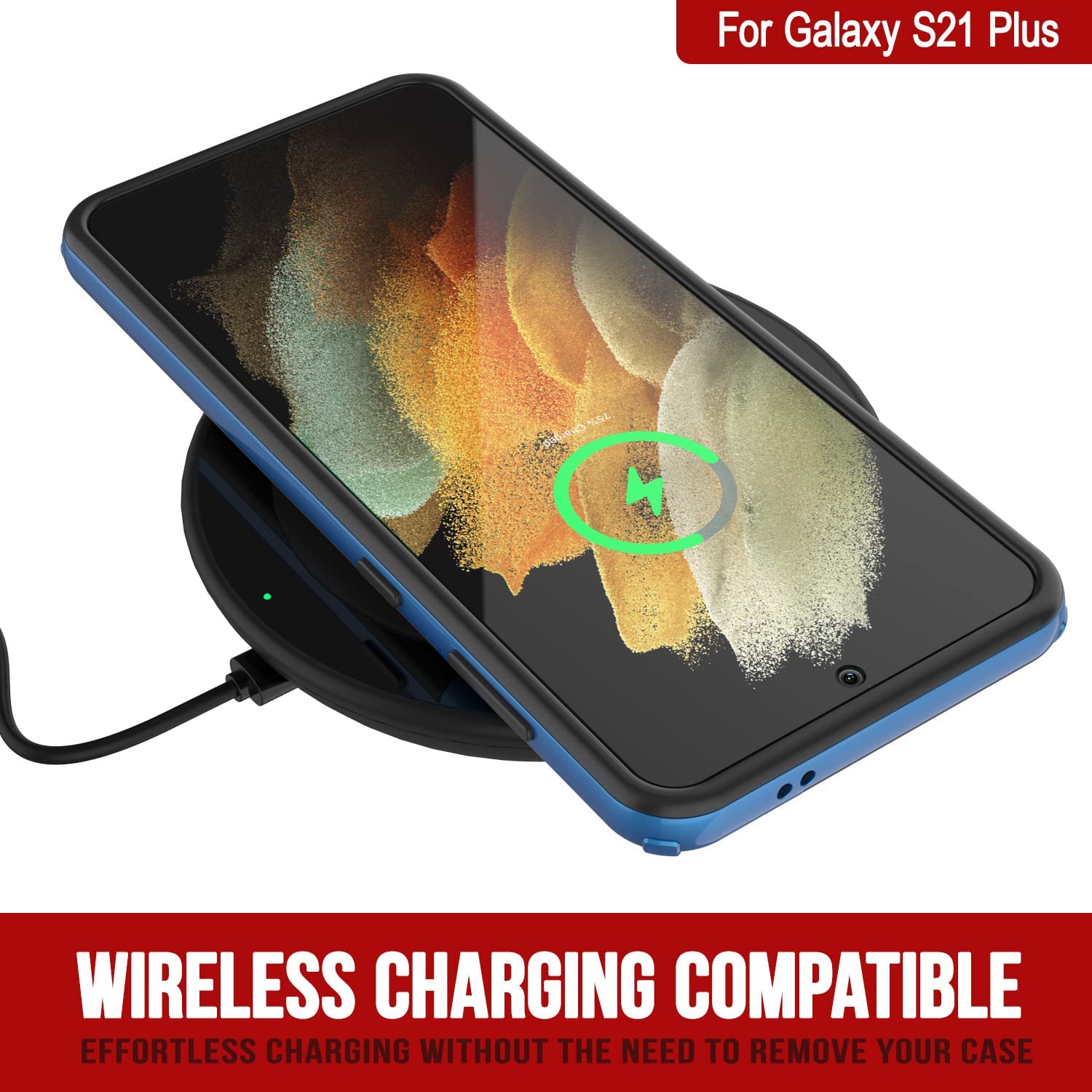 Capa Punkcase para Galaxy S21 Plus [Série Mirage] Capa resistente para telefone (Azul)