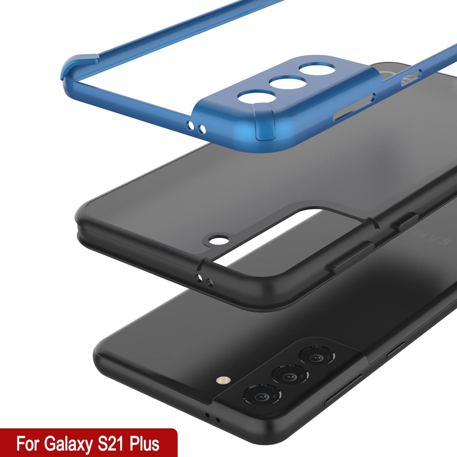 Capa Punkcase para Galaxy S21 Plus [Série Mirage] Capa resistente para telefone (Azul)