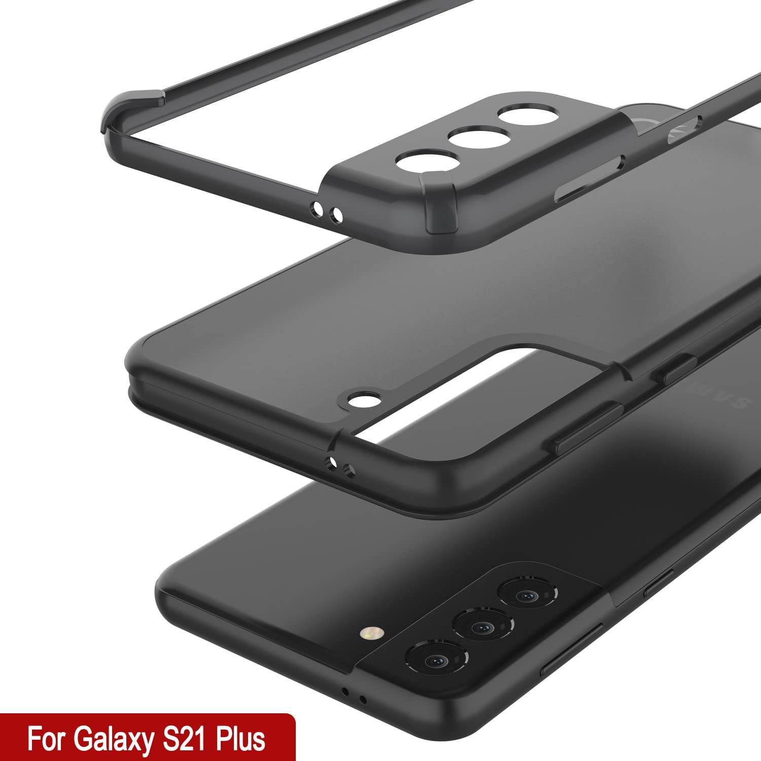 Capa Punkcase para Galaxy S21 Plus [Série Mirage] Capa de Telefone Resistente (Preto)