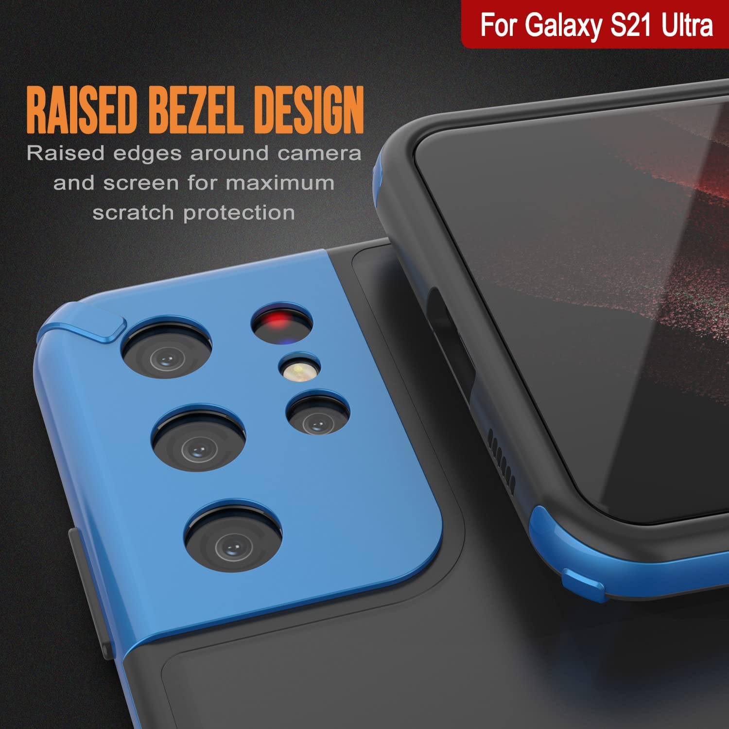 Capa Punkcase Galaxy S21 Ultra [Série Mirage] Capa de Celular Resistente (Azul)