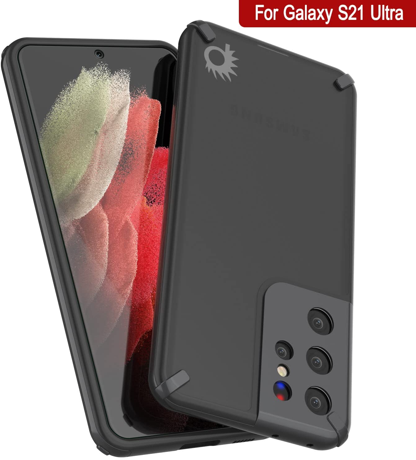 Capa Punkcase Galaxy S21 Ultra [Série Mirage] Capa Protetora Resistente para Celular (Preto)
