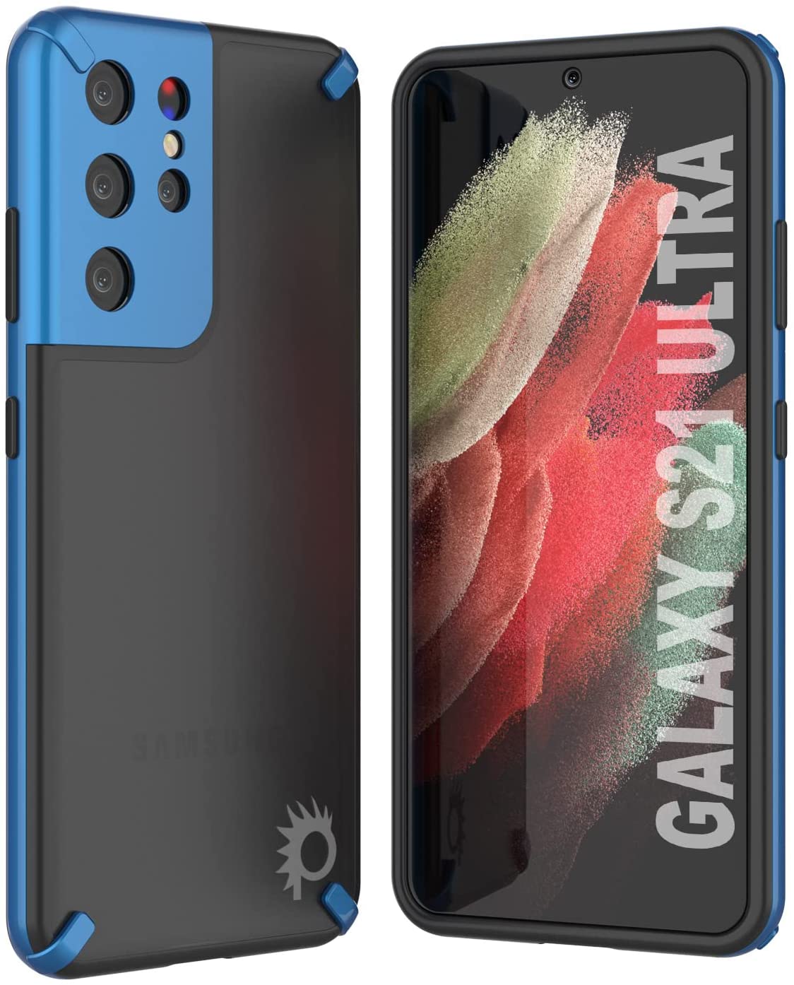 Capa Punkcase Galaxy S21 Ultra [Série Mirage] Capa de Celular Resistente (Azul)