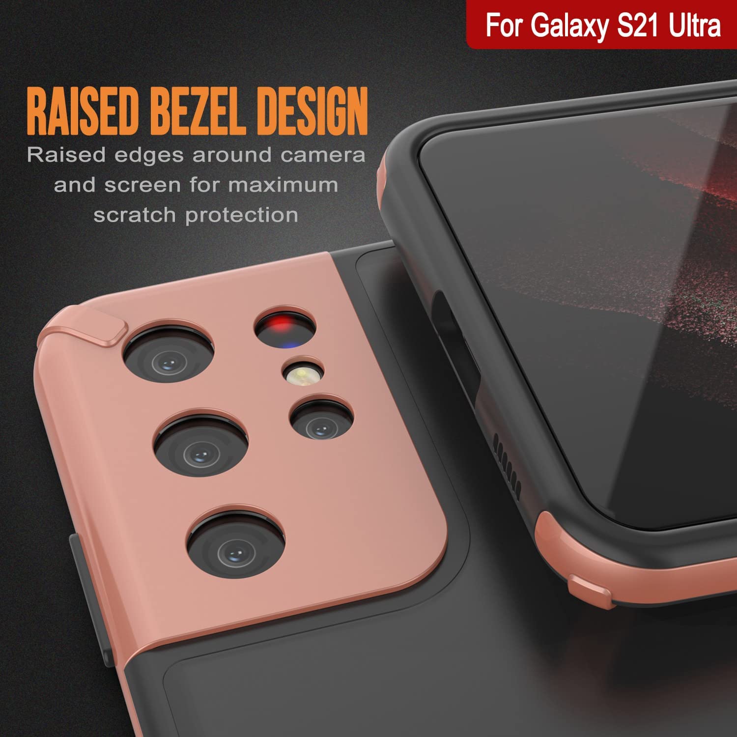 Capa Punkcase Galaxy S21 Ultra [Série Mirage] Capa de Telemóvel Resistente (Ouro)