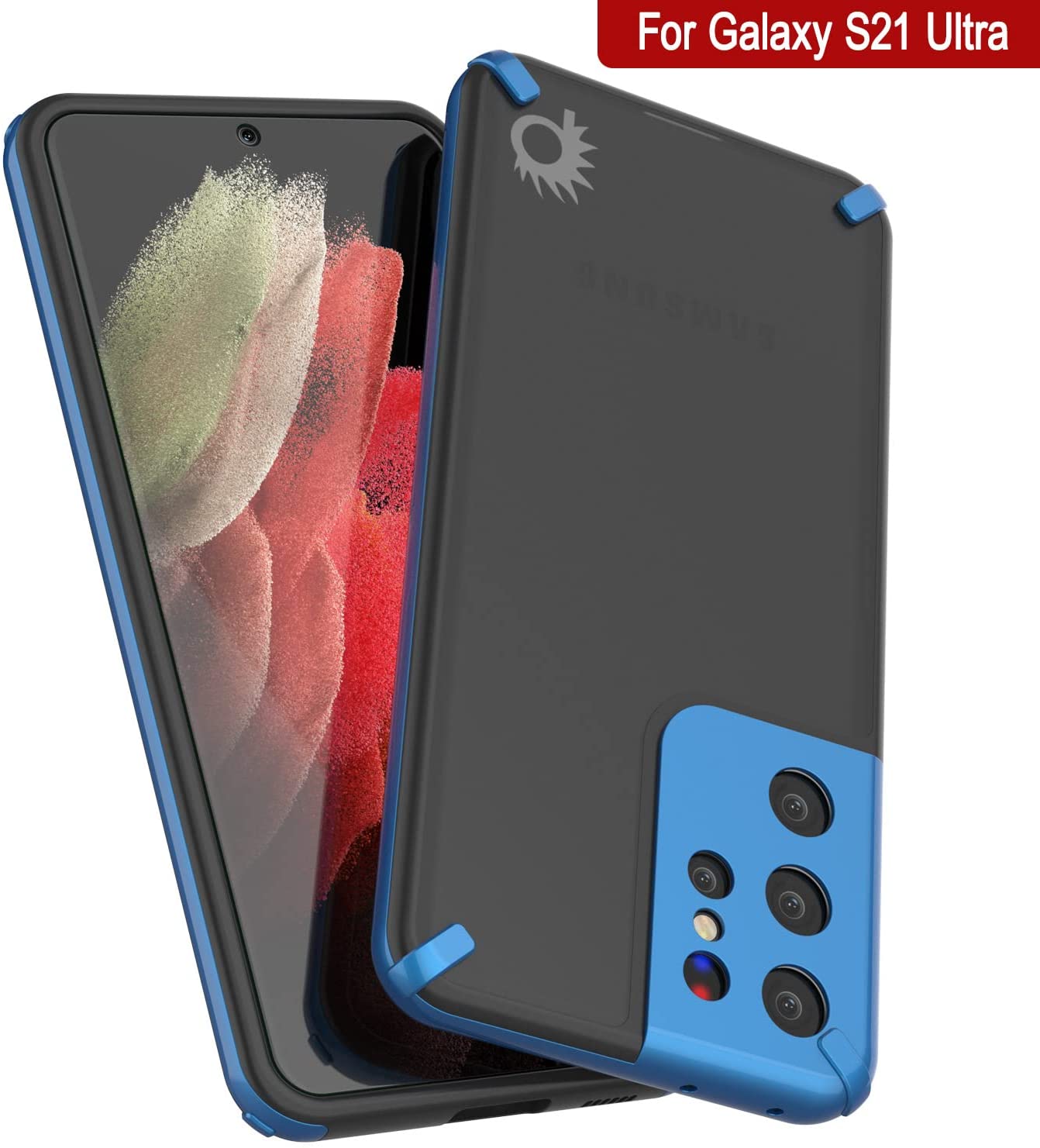 Capa Punkcase Galaxy S21 Ultra [Série Mirage] Capa de Celular Resistente (Azul)
