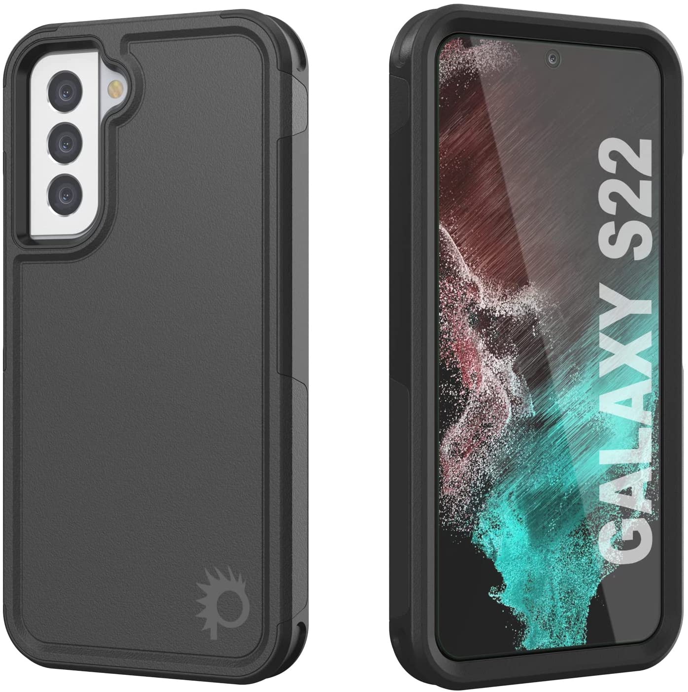 Capa PunkCase Galaxy S22, Série Spartan 2.0, Resistente Transparente e Robusta [Preto]