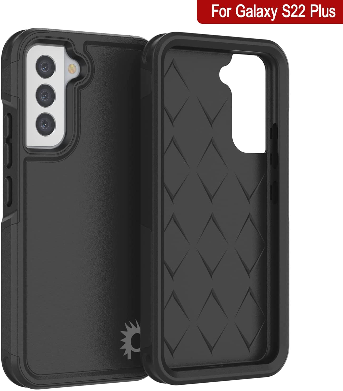 Capa PunkCase Galaxy S22+ Plus, Série Spartan 2.0 Transparente Resistente e Resistente [Preto]