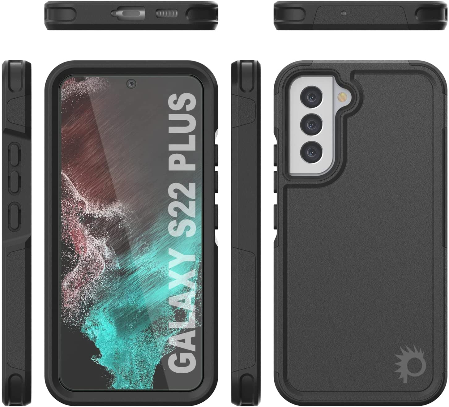 Capa PunkCase Galaxy S22+ Plus, Série Spartan 2.0 Transparente Resistente e Resistente [Preto]