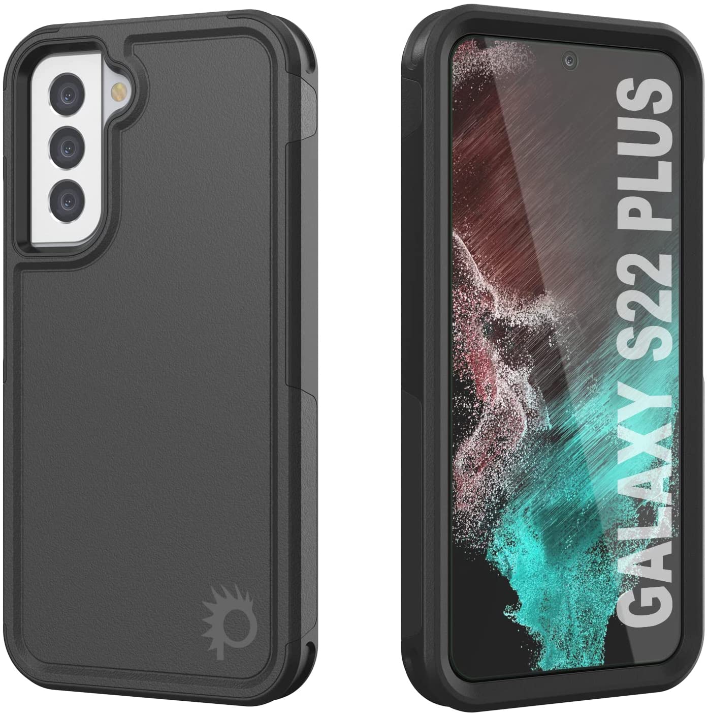 Capa PunkCase Galaxy S22+ Plus, Série Spartan 2.0 Transparente Resistente e Resistente [Preto]