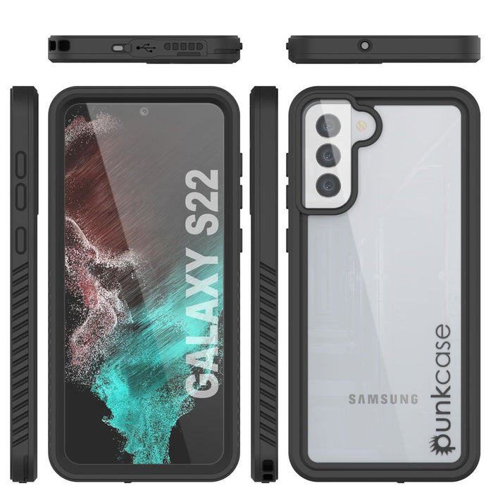 Galaxy S22 À Prova d'Água/ À Prova de Choque [Série Extrema] Com Capa Protetora de Tela [Preto]