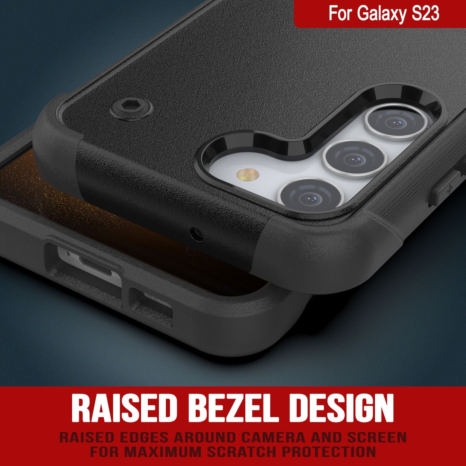 Capa Punkcase Galaxy S23 [Série Dependência] Cobertura Híbrida Protetora de Grau Militar Com Suporte Incorporado [Preto]