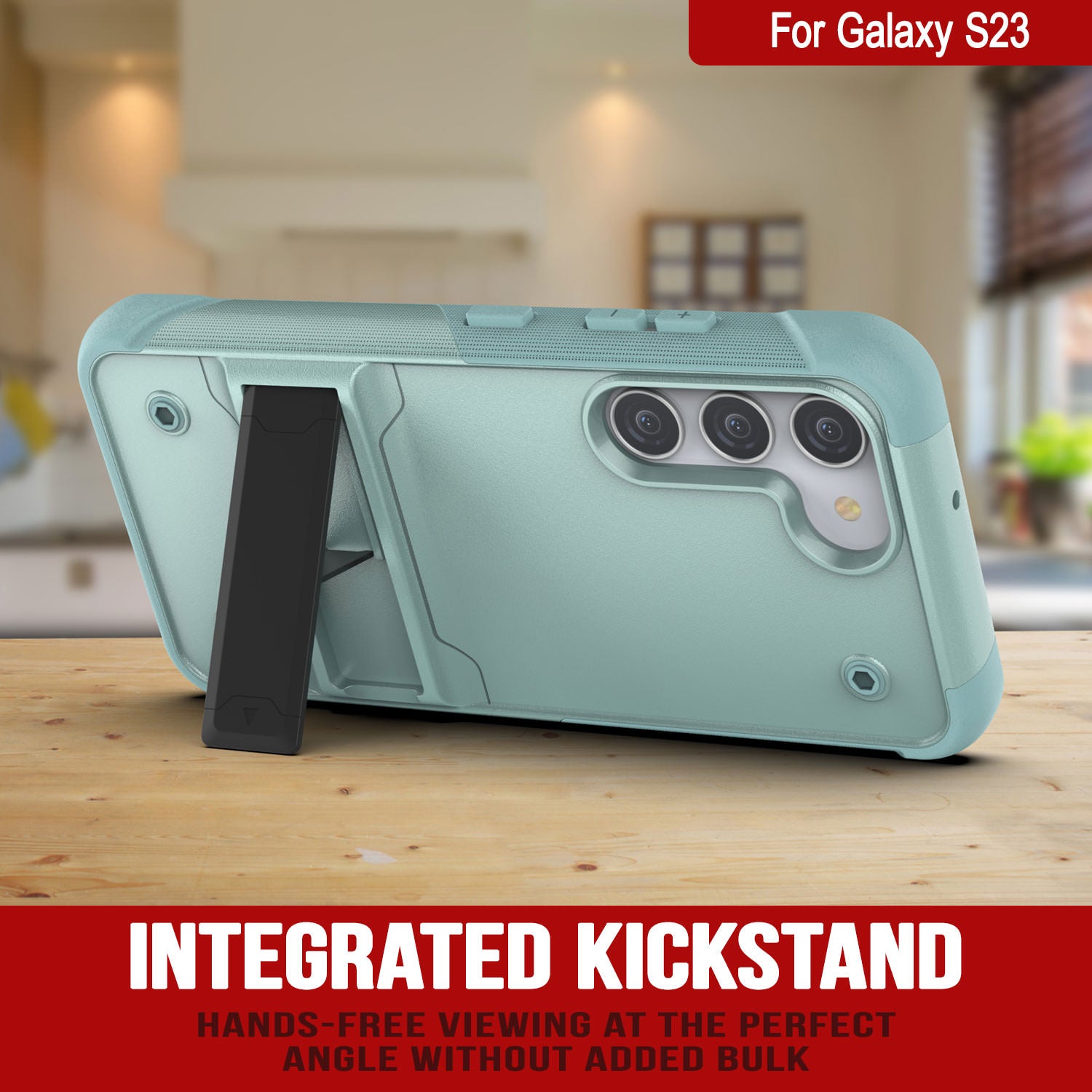 Capa Punkcase Galaxy S23 [Série Reliance] Protetora Híbrida de Grau Militar com Suporte Embutido [Verde]