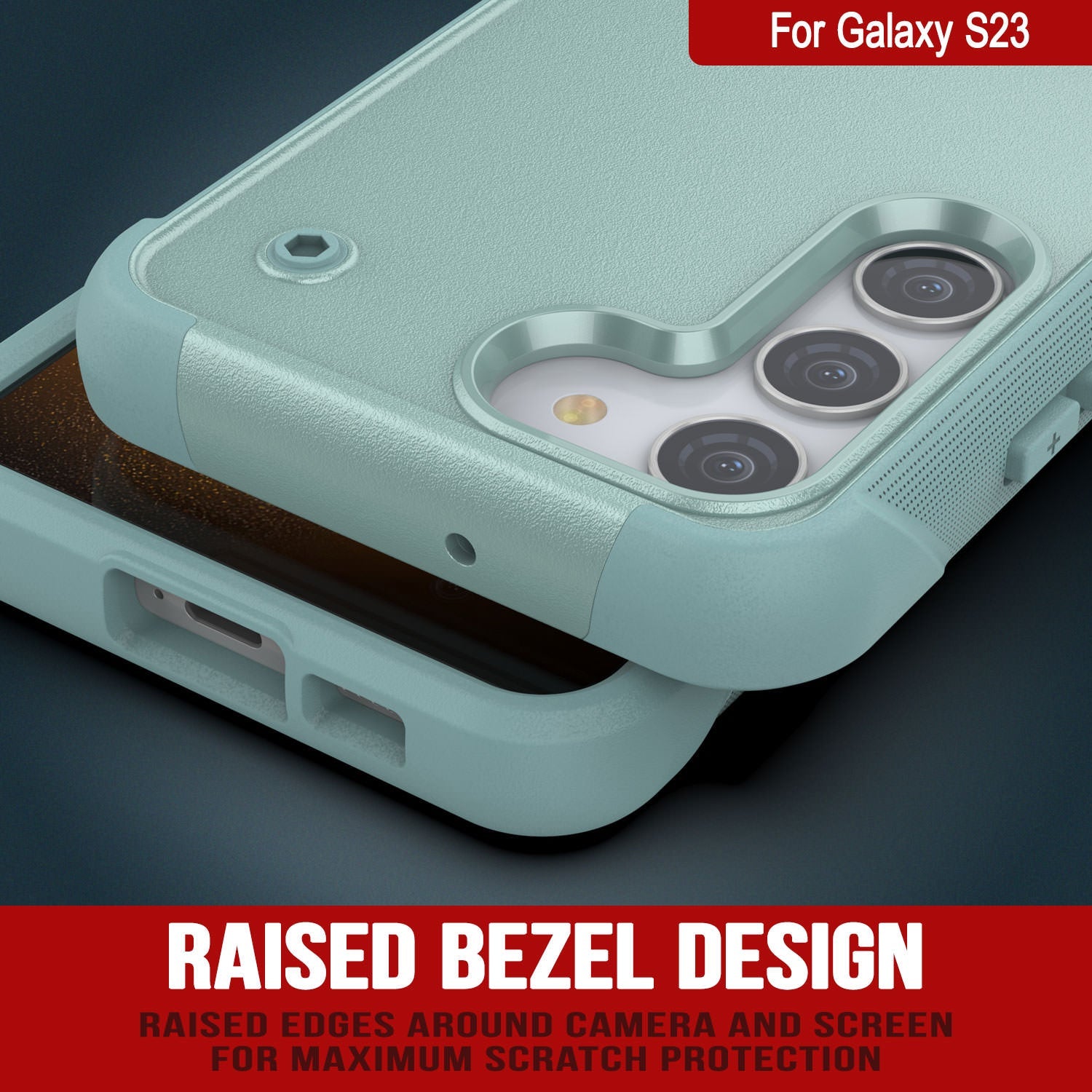 Capa Punkcase Galaxy S23 [Série Reliance] Protetora Híbrida de Grau Militar com Suporte Embutido [Verde]