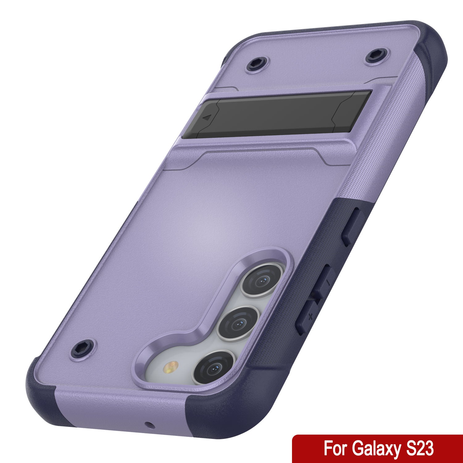 Punkcase Capa para Galaxy S23 [Série Reliance] Capa Híbrida Protetora de Grau Militar com Suporte Integrado [Roxo-Marinho]
