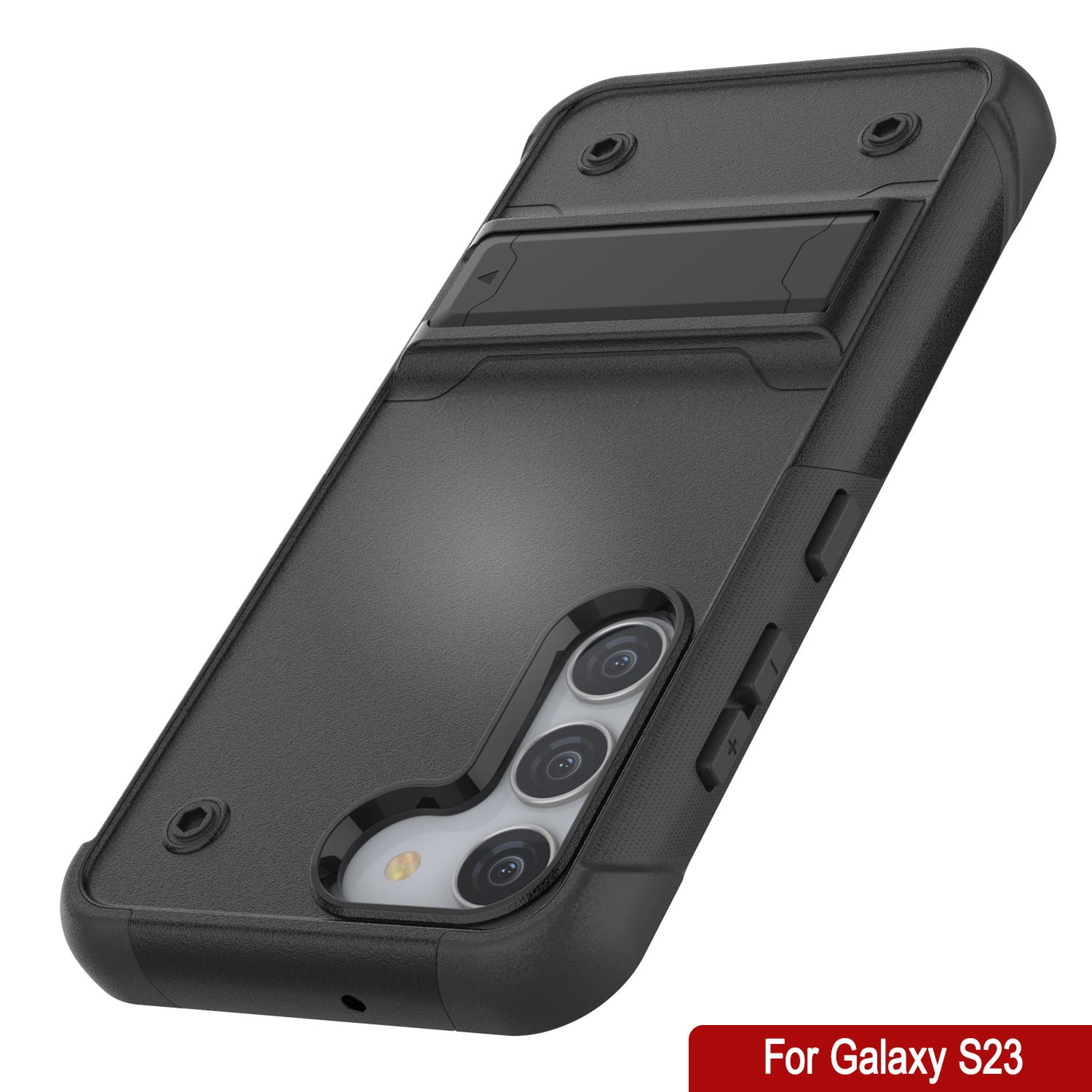 Capa Punkcase Galaxy S23 [Série Dependência] Cobertura Híbrida Protetora de Grau Militar Com Suporte Incorporado [Preto]