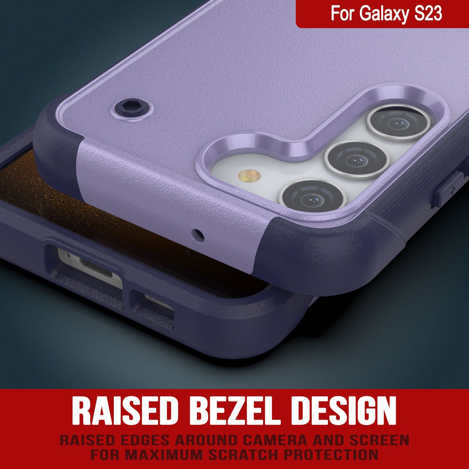 Punkcase Capa para Galaxy S23 [Série Reliance] Capa Híbrida Protetora de Grau Militar com Suporte Integrado [Roxo-Marinho]