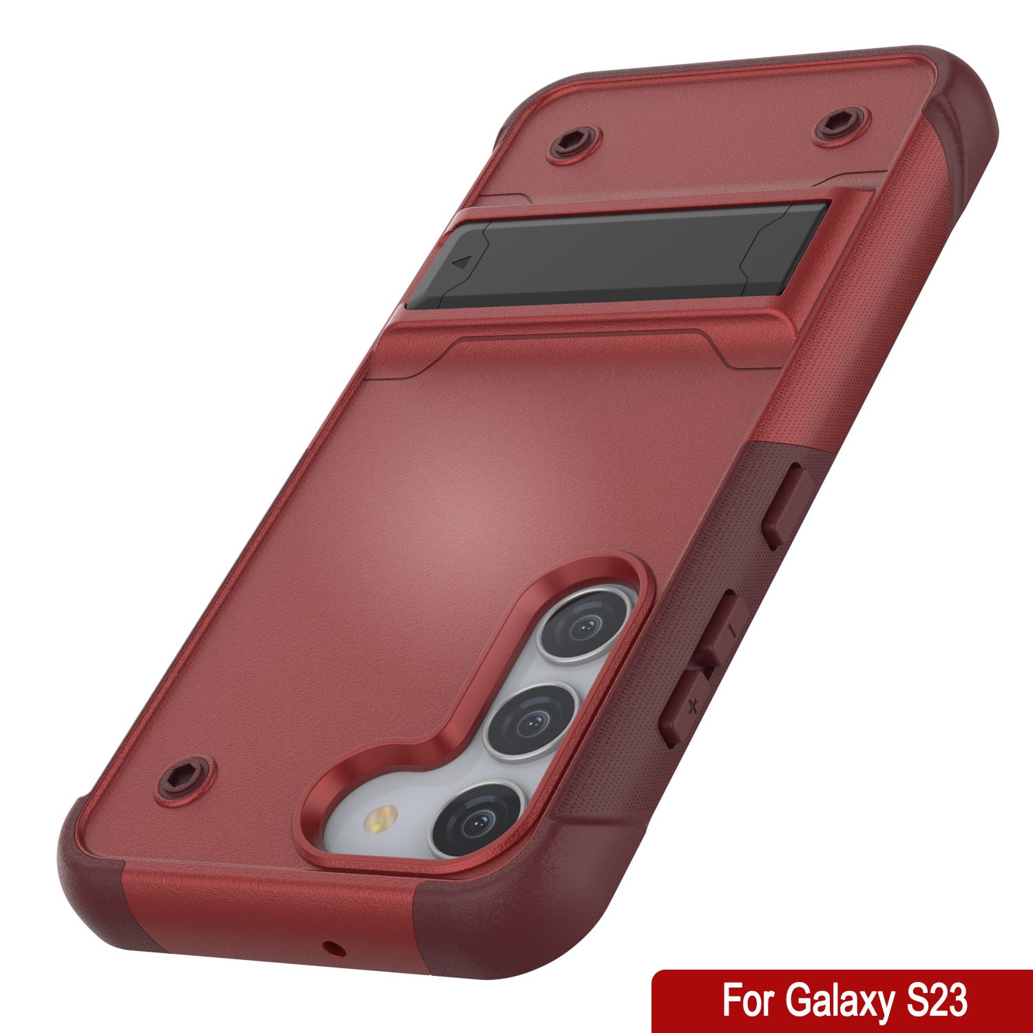 Capa Punkcase Galaxy S23 [Série Reliance] Capa Híbrida Protetora de Grau Militar com Suporte Embutido [Vermelho-Rosa]