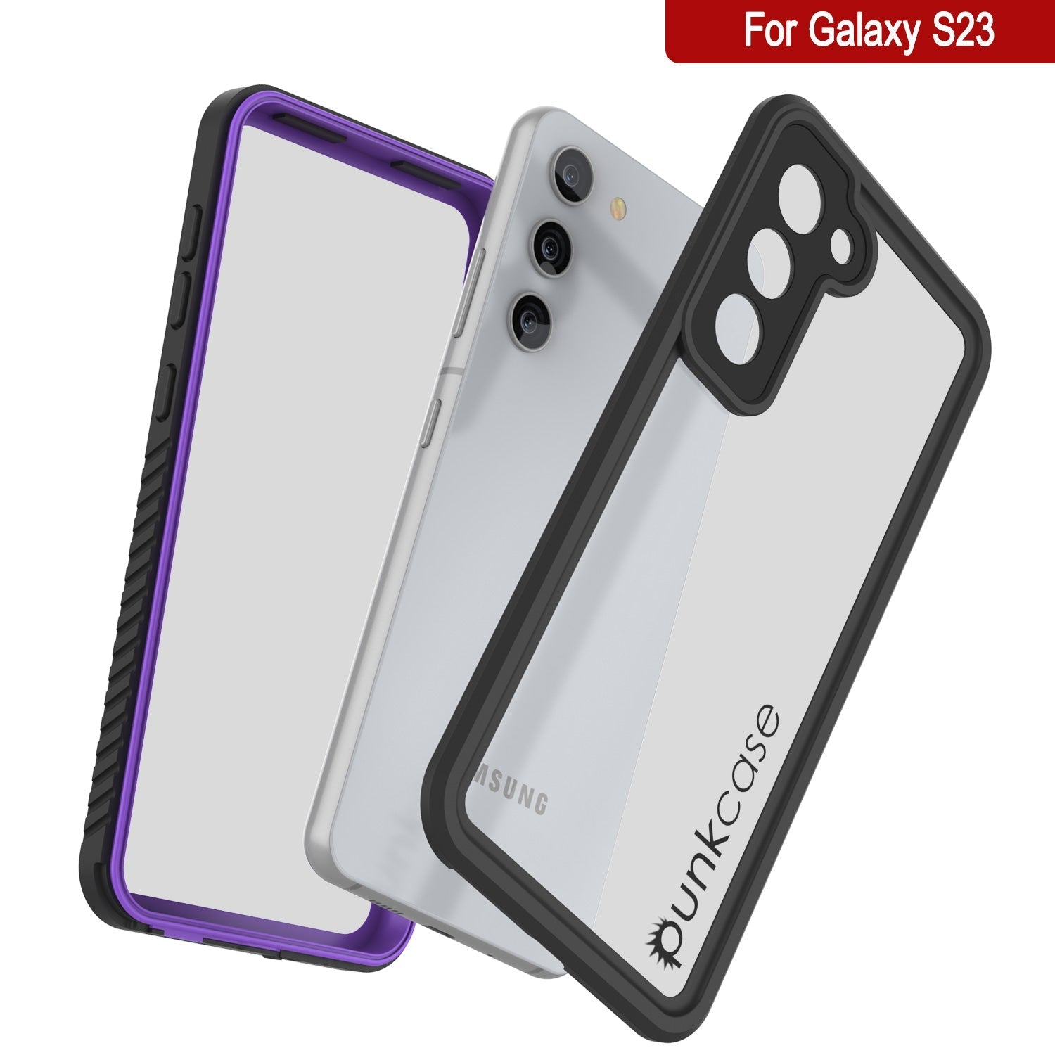 Galaxy S23 FE Water/ Shockproof [Extreme Series] Slim Screen Protector Case [Purple]