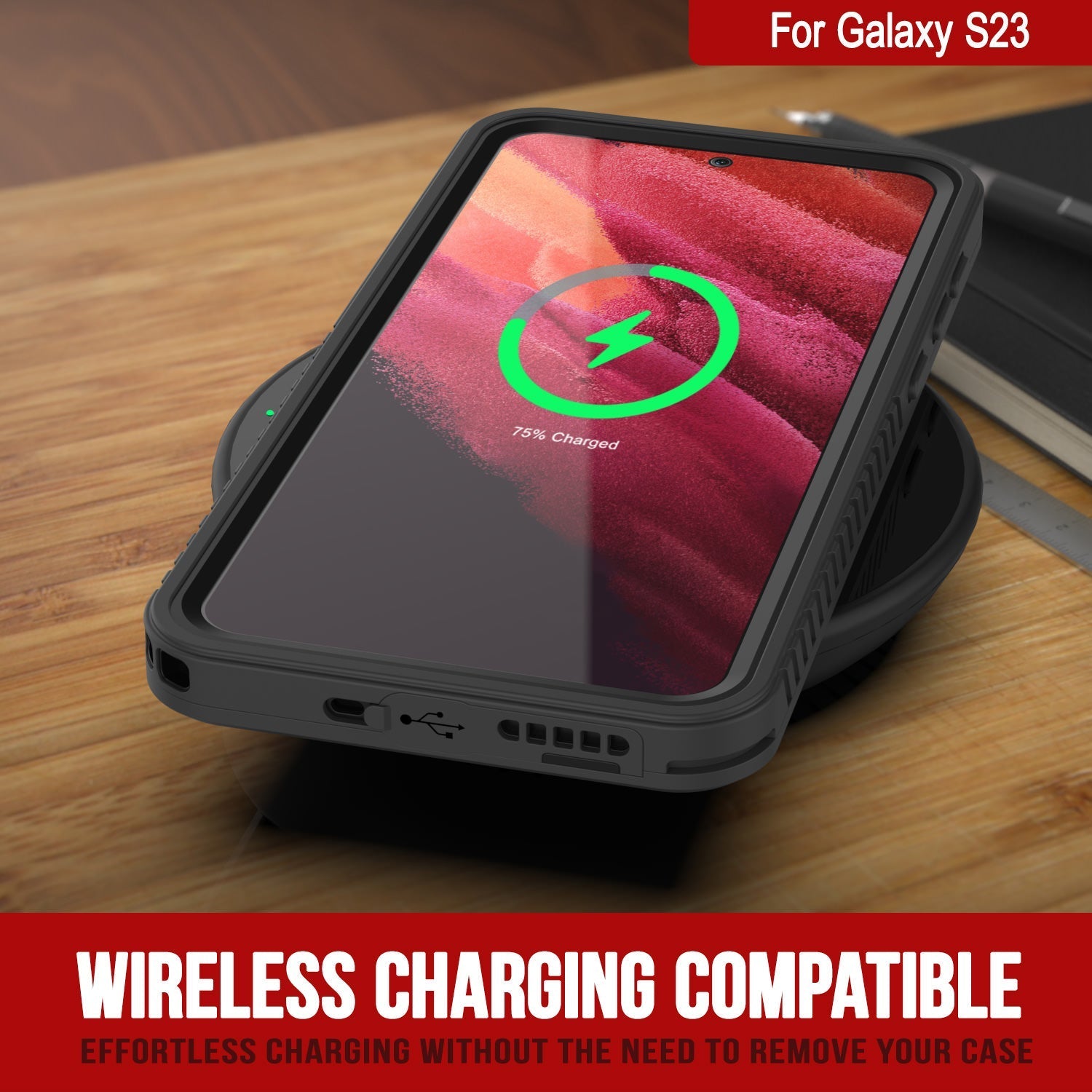 Galaxy S23 FE Water/ Shockproof [Extreme Series] With Screen Protector Case [Black]