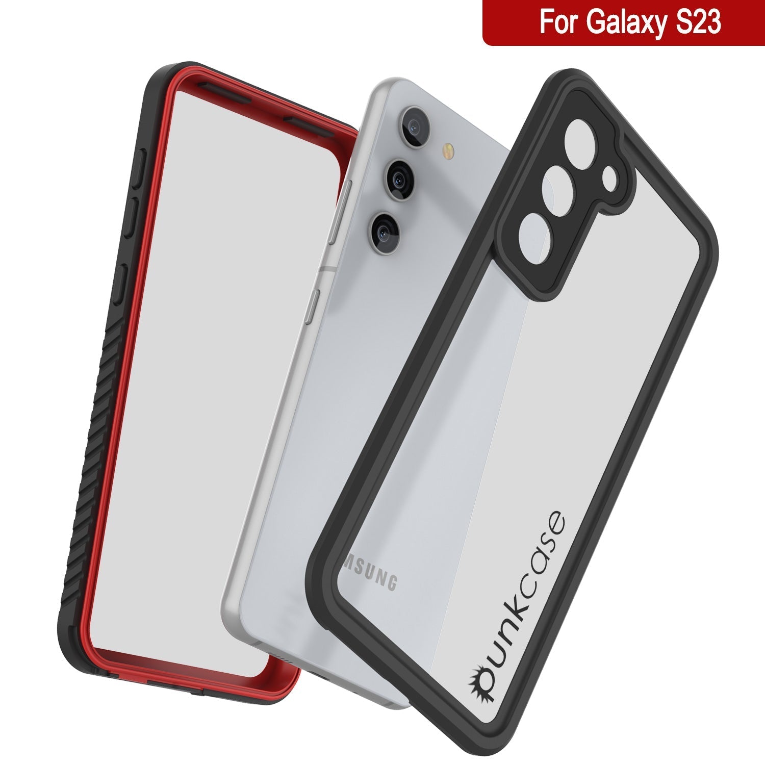 Galaxy S23 FE Water/ Shock/ Snowproof [Extreme Series] Slim Screen Protector Case [Red]