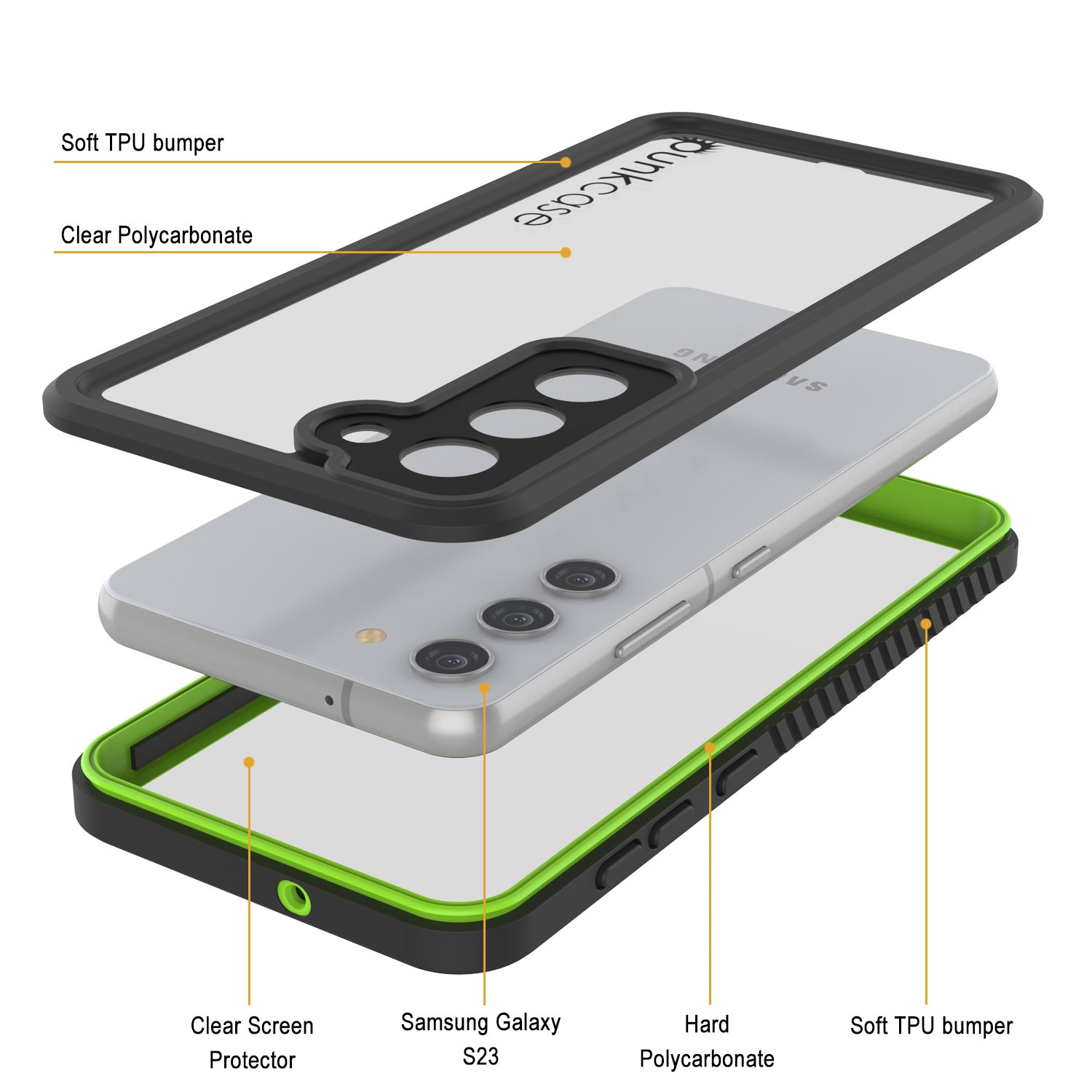 Galaxy S23 FE Water/ Shockproof [Extreme Series] Screen Protector Case [Light Green]