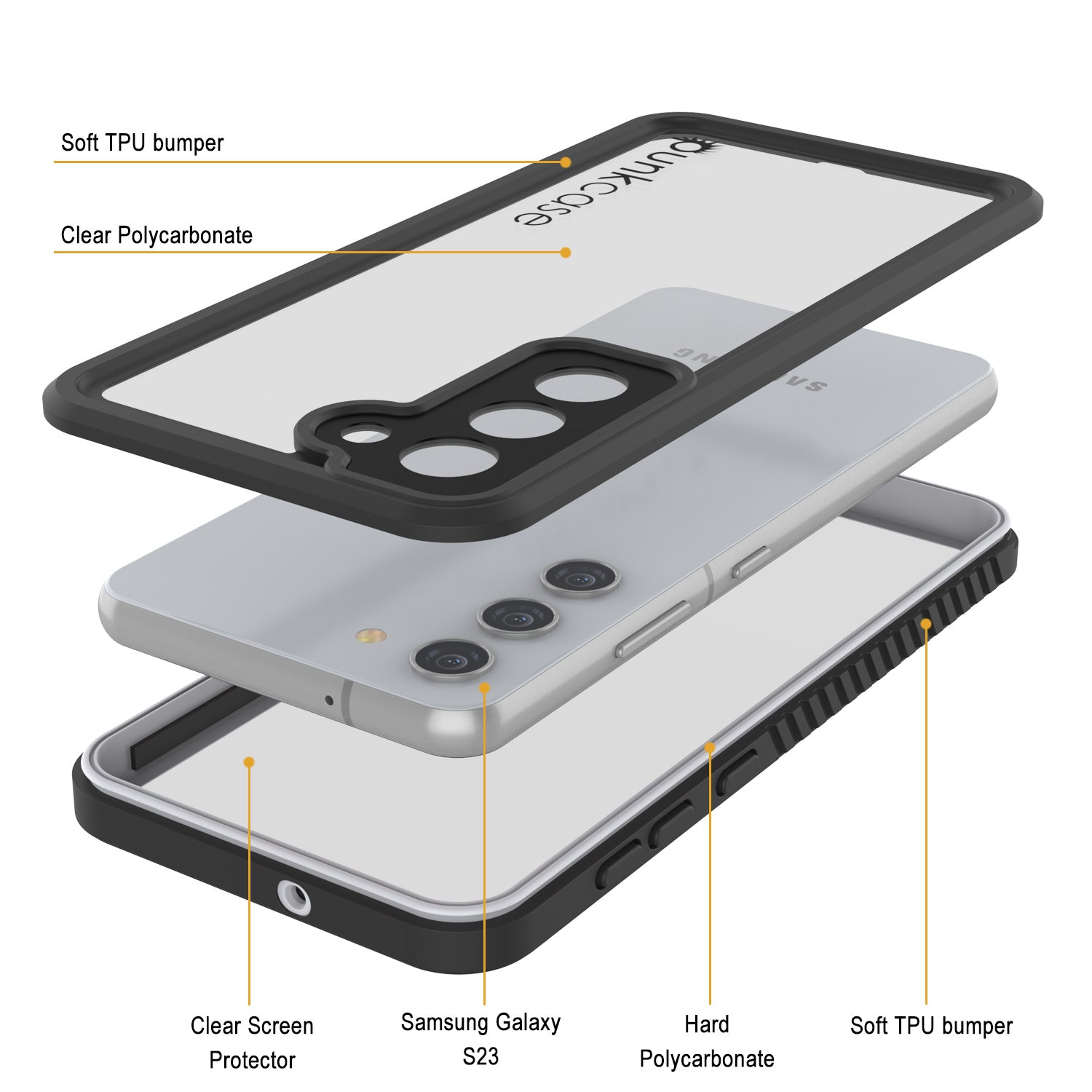 Galaxy S23 FE Water/ Shock/ Snow/ dirt proof [Extreme Series] Punkcase Slim Case [White]
