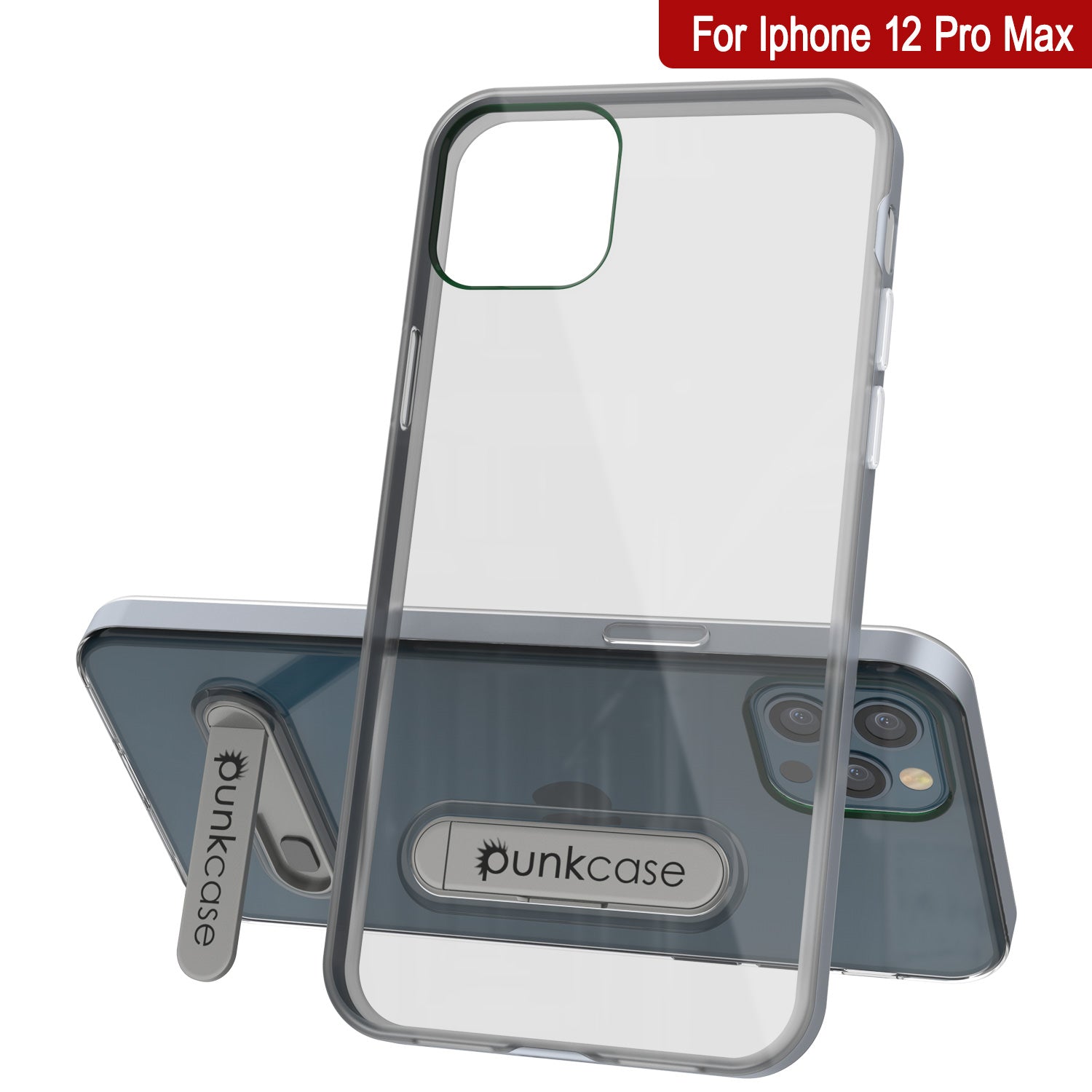 Capa para iPhone 12 Pro Max, PUNKcase [Série LUCID 3.0] [Ajuste Slim] Capa Protetora com Protetor de Tela Integrado [Prata]