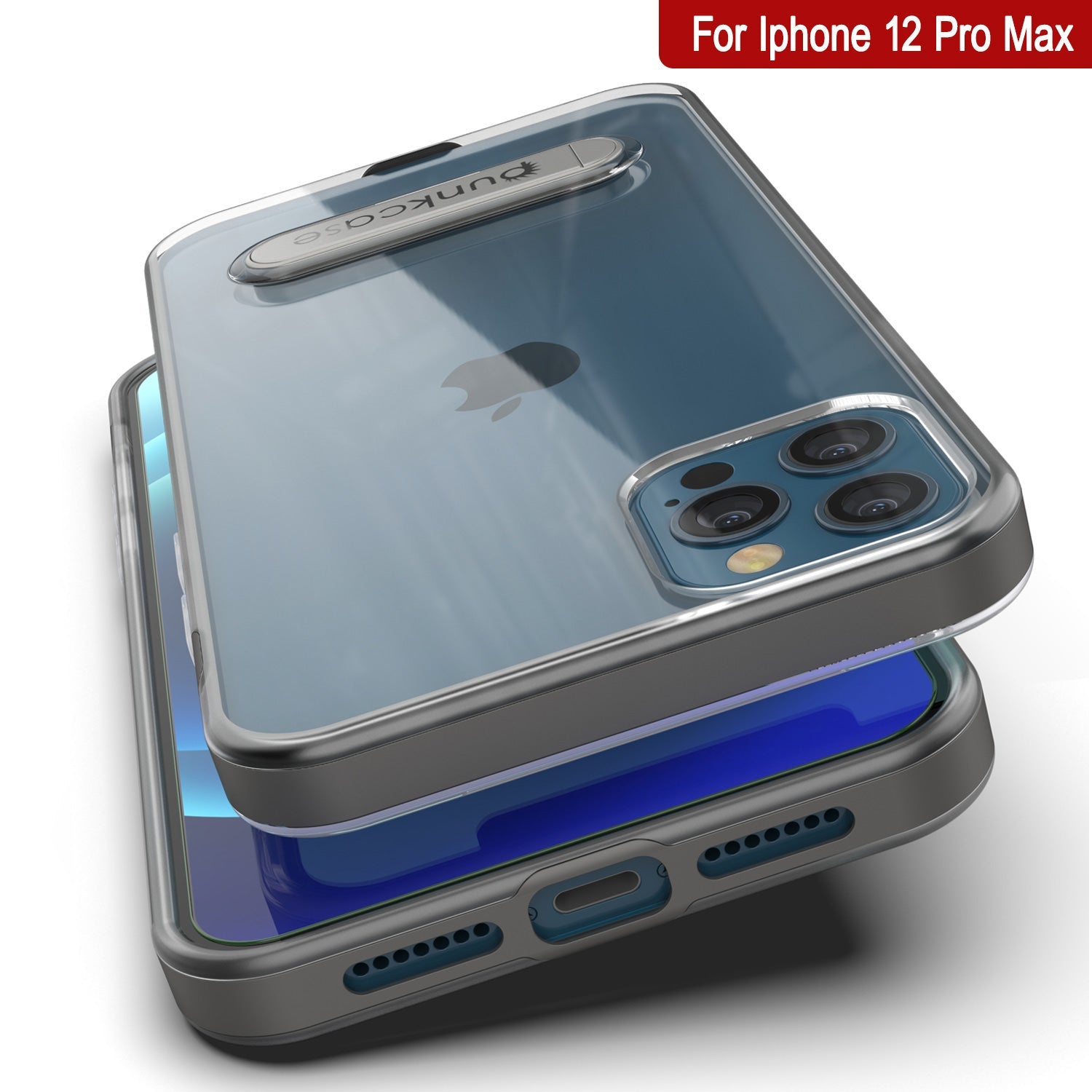 Capa para iPhone 12 Pro Max, PUNKcase [Série LUCID 3.0] [Slim Fit] Capa Protetora com Protetor de Tela Integrado [Cinza]