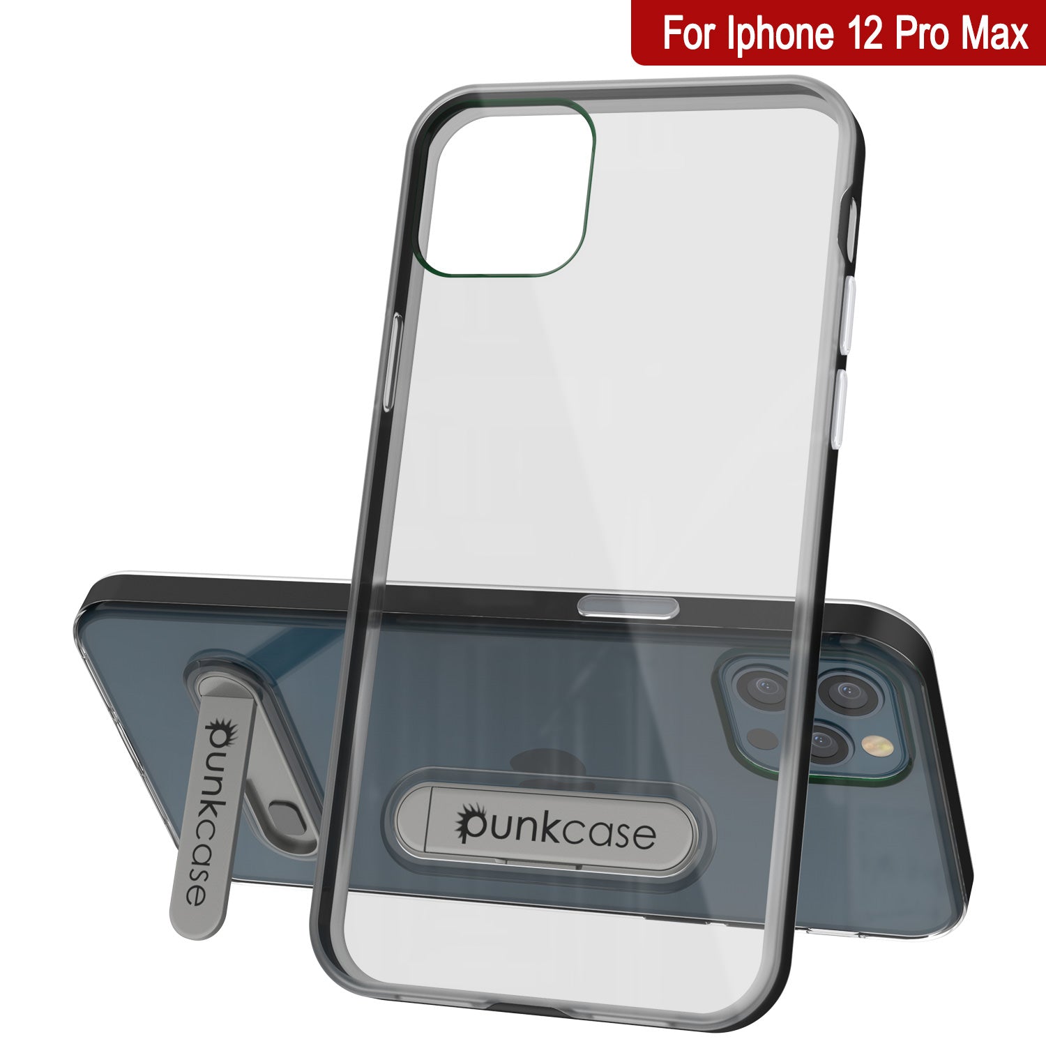Capa para iPhone 12 Pro Max, PUNKcase [Série LUCID 3.0] [Ajuste Slim] Capa Protetora com Protetor de Tela Integrado [Preto]