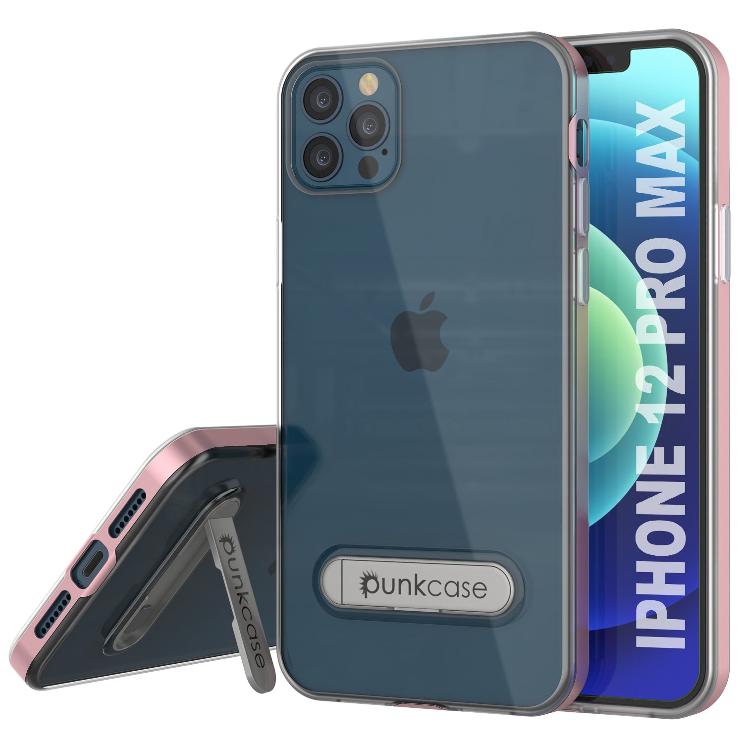 Capa para iPhone 12 Pro Max, PUNKcase [Série LUCID 3.0] [Ajuste Fino] Capa Protetora com Protetor de Tela Integrado [Ouro Rosa]