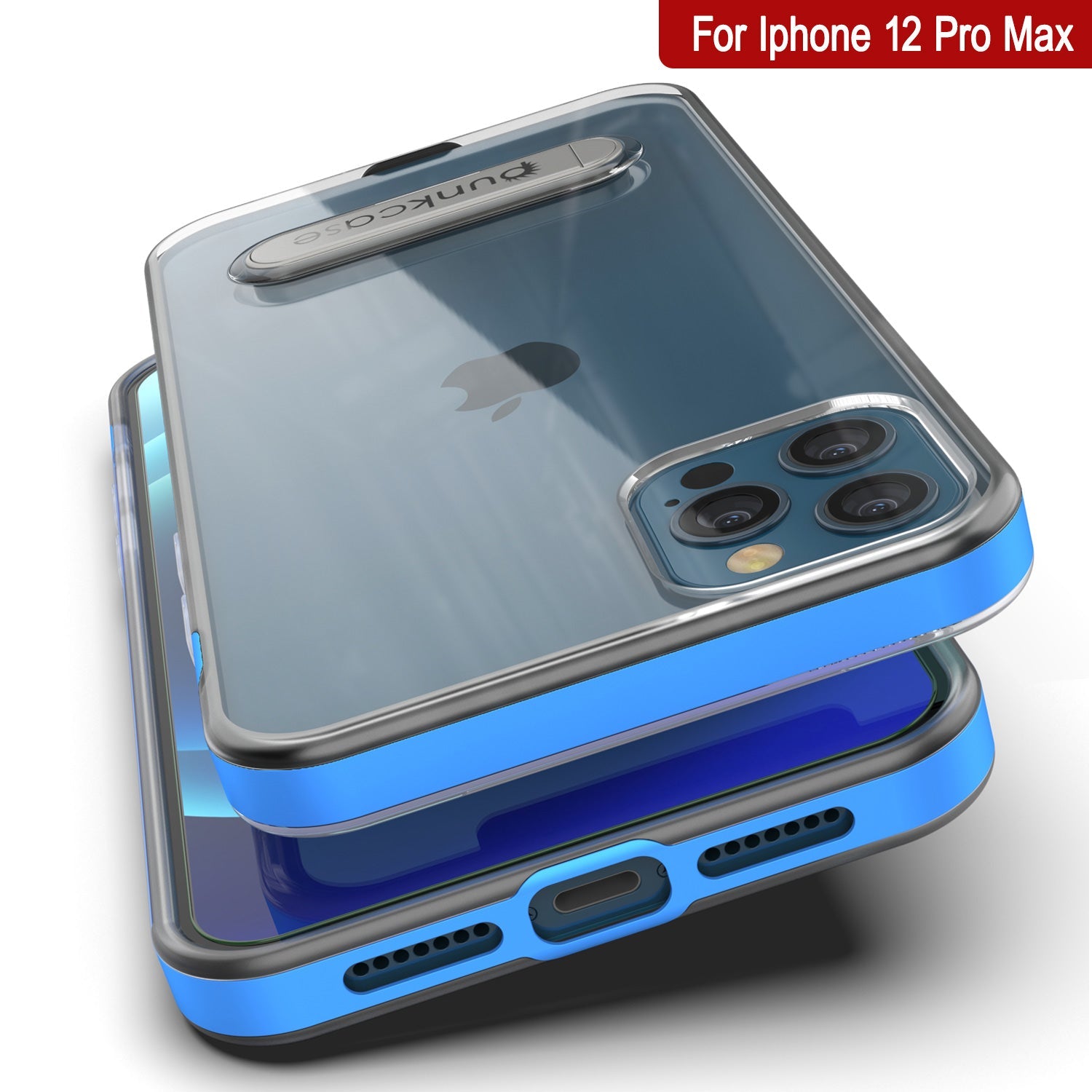 Capa para iPhone 12 Pro Max, PUNKcase [Série LUCID 3.0] [Ajuste Slim] Capa Protetora com Protetor de Tela Integrado [Azul]