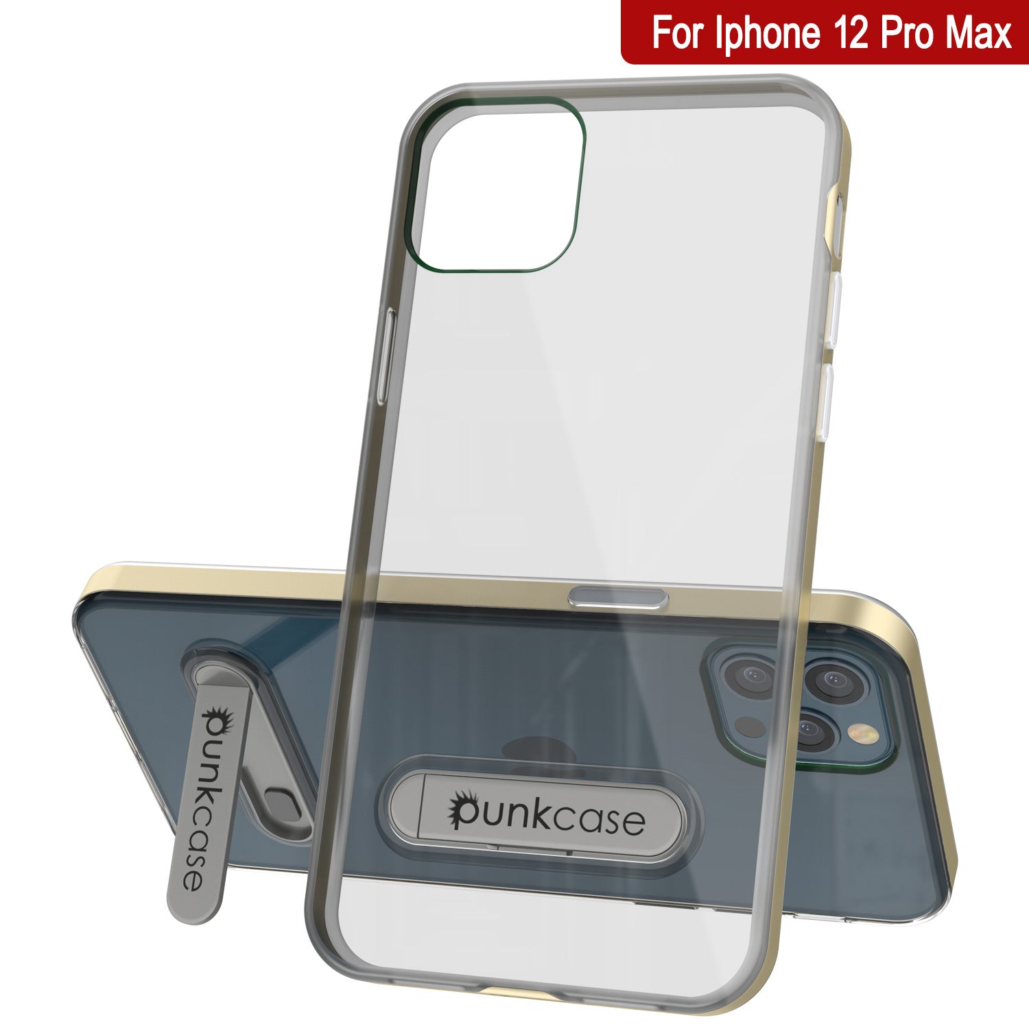 Capa para iPhone 12 Pro Max, PUNKcase [Série LUCID 3.0] [Ajuste Slim] Capa Protetora com Protetor de Tela Integrado [Ouro]