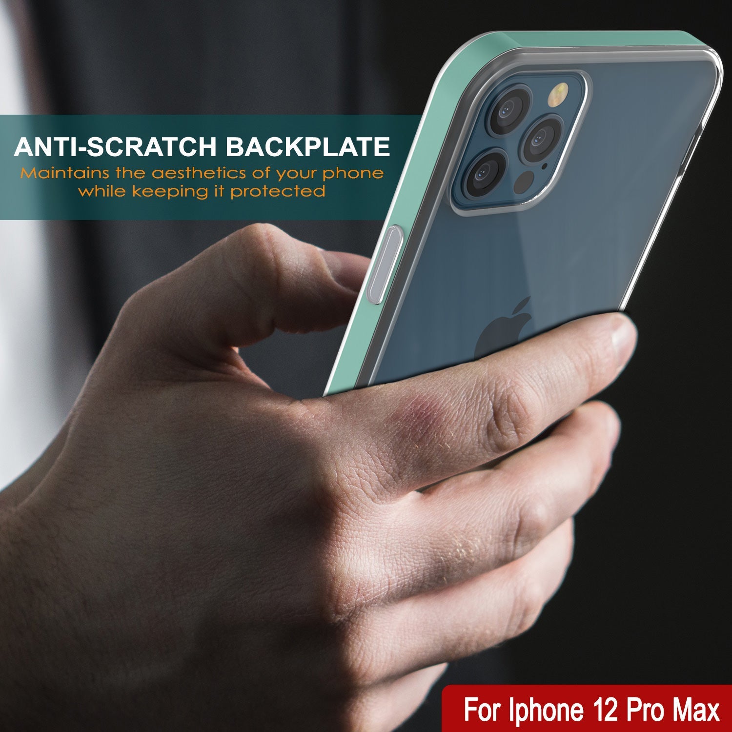 Capa iPhone 12 Pro Max, PUNKcase [Série LUCID 3.0] [Ajuste Fino] Capa Protetora com Protetor de Tela Integrado [Azul-petróleo]
