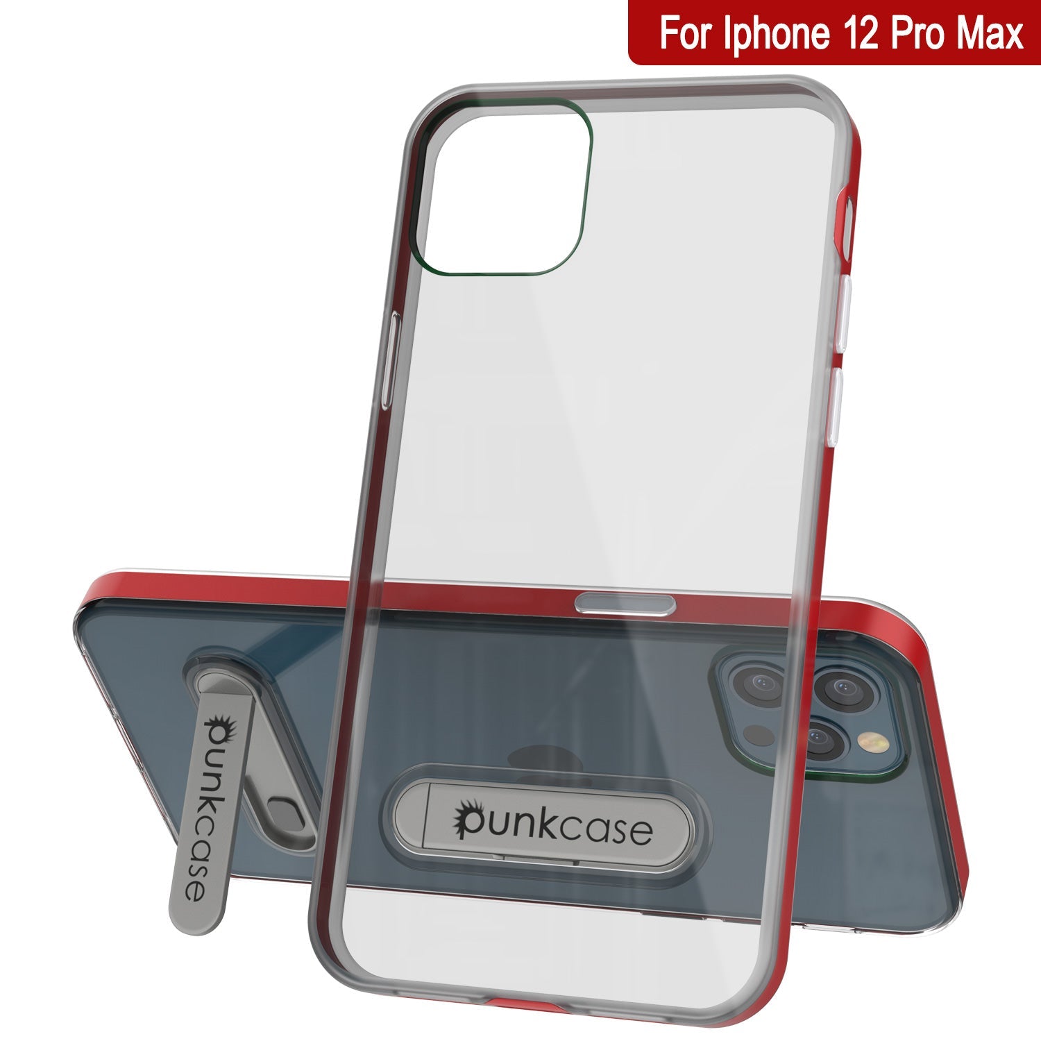 Capa iPhone 12 Pro Max, PUNKcase [Série LUCID 3.0] [Ajuste Slim] Capa Protetora com Protetor de Tela Integrado [Vermelho]