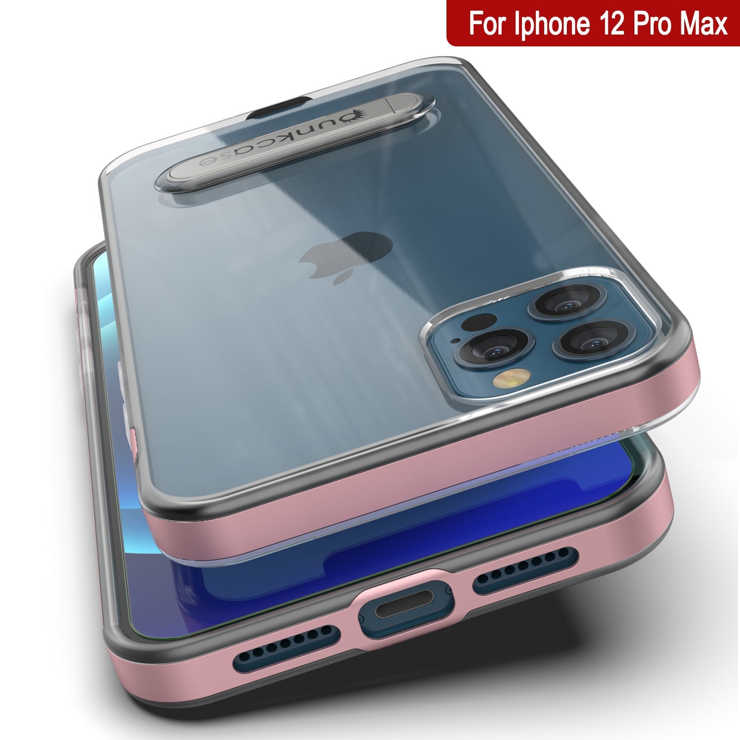 Capa para iPhone 12 Pro Max, PUNKcase [Série LUCID 3.0] [Ajuste Fino] Capa Protetora com Protetor de Tela Integrado [Ouro Rosa]