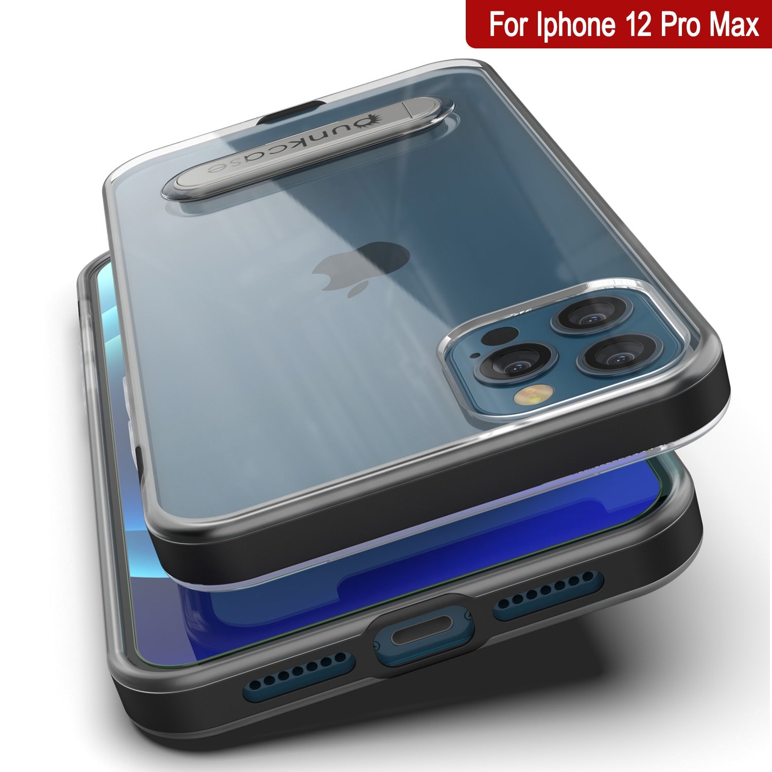 Capa para iPhone 12 Pro Max, PUNKcase [Série LUCID 3.0] [Ajuste Slim] Capa Protetora com Protetor de Tela Integrado [Preto]