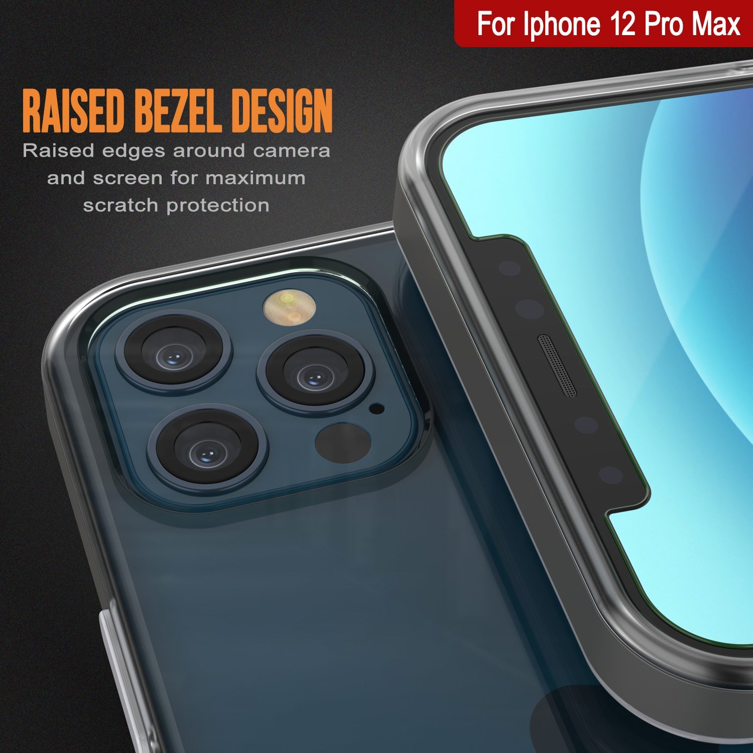 Capa para iPhone 12 Pro Max, PUNKcase [Série LUCID 3.0] [Slim Fit] Capa Protetora com Protetor de Tela Integrado [Cinza]