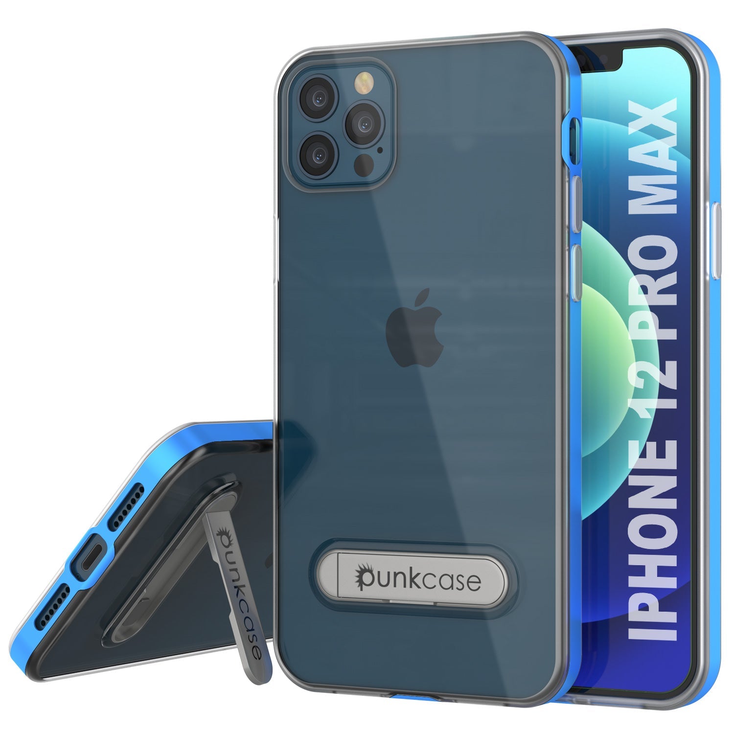 Capa para iPhone 12 Pro Max, PUNKcase [Série LUCID 3.0] [Ajuste Slim] Capa Protetora com Protetor de Tela Integrado [Azul]