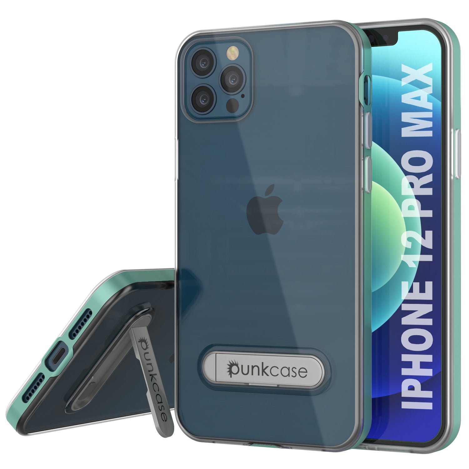Capa iPhone 12 Pro Max, PUNKcase [Série LUCID 3.0] [Ajuste Fino] Capa Protetora com Protetor de Tela Integrado [Azul-petróleo]