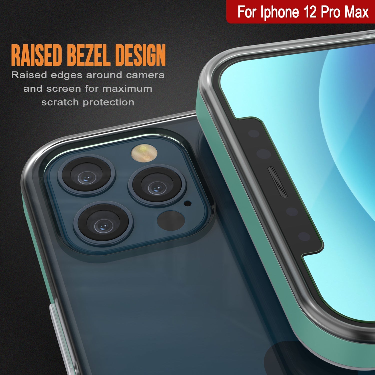 Capa iPhone 12 Pro Max, PUNKcase [Série LUCID 3.0] [Ajuste Fino] Capa Protetora com Protetor de Tela Integrado [Azul-petróleo]