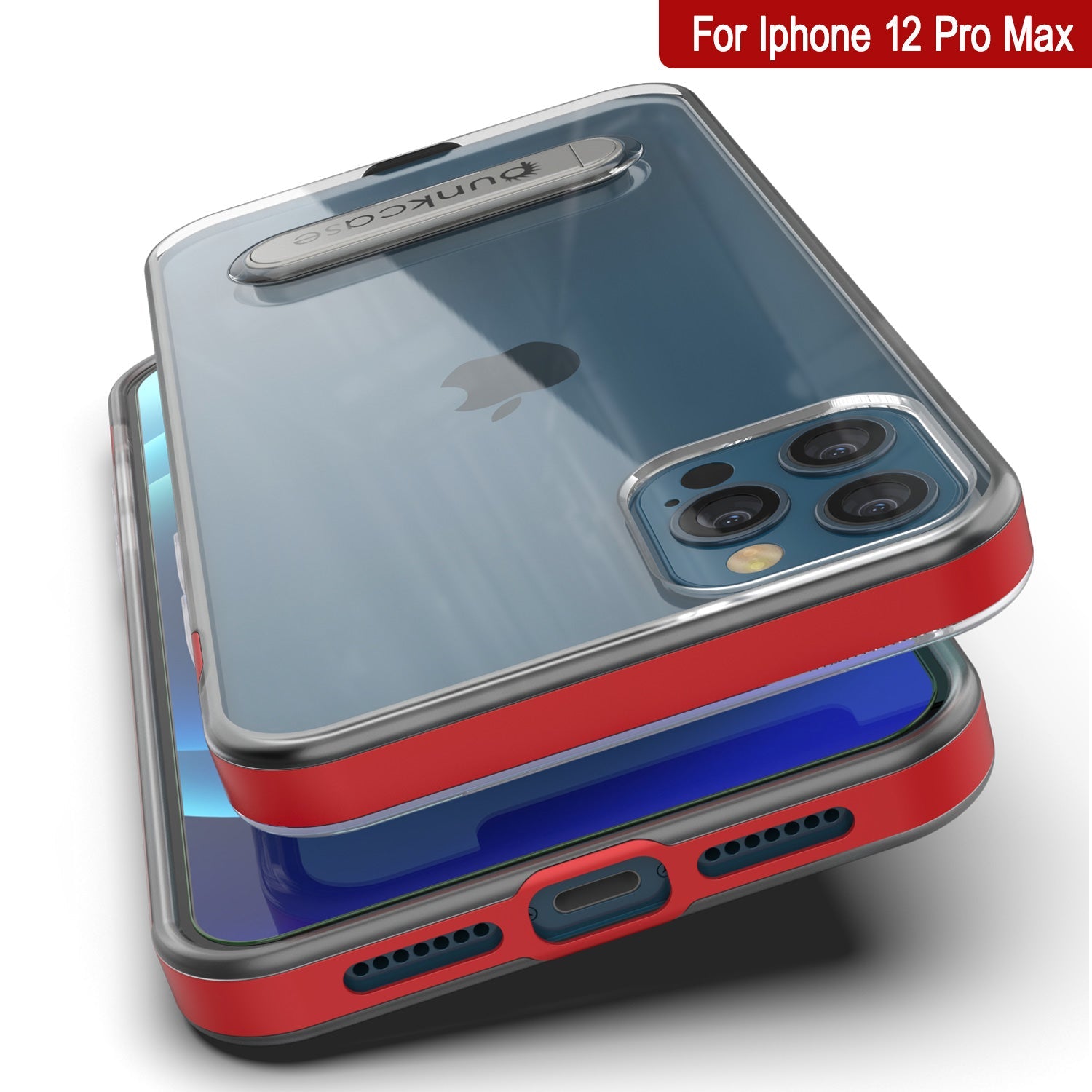 Capa iPhone 12 Pro Max, PUNKcase [Série LUCID 3.0] [Ajuste Slim] Capa Protetora com Protetor de Tela Integrado [Vermelho]