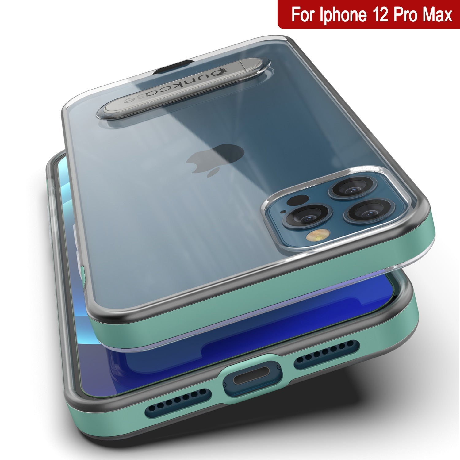 Capa iPhone 12 Pro Max, PUNKcase [Série LUCID 3.0] [Ajuste Fino] Capa Protetora com Protetor de Tela Integrado [Azul-petróleo]